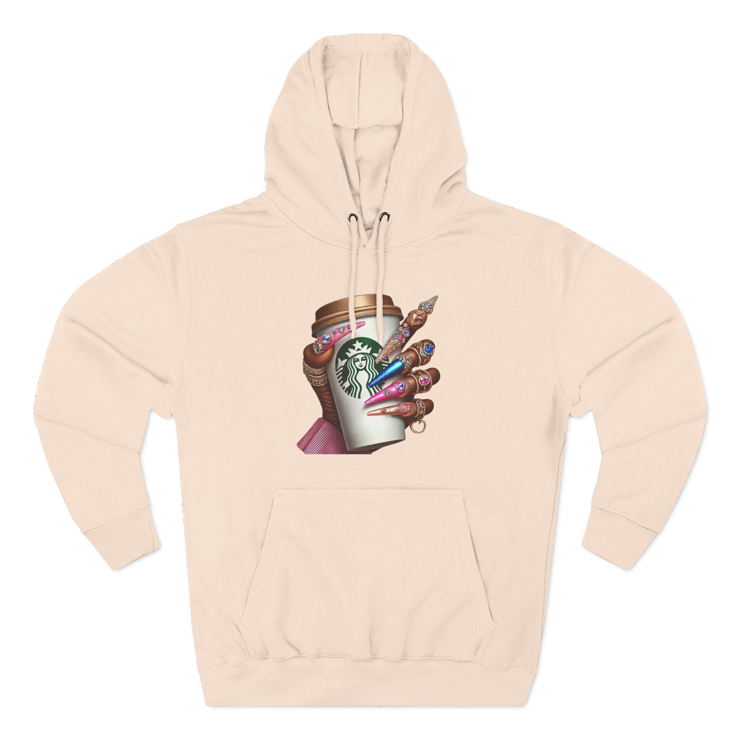 Artistic Coffee Lover's Fleece Hoodie