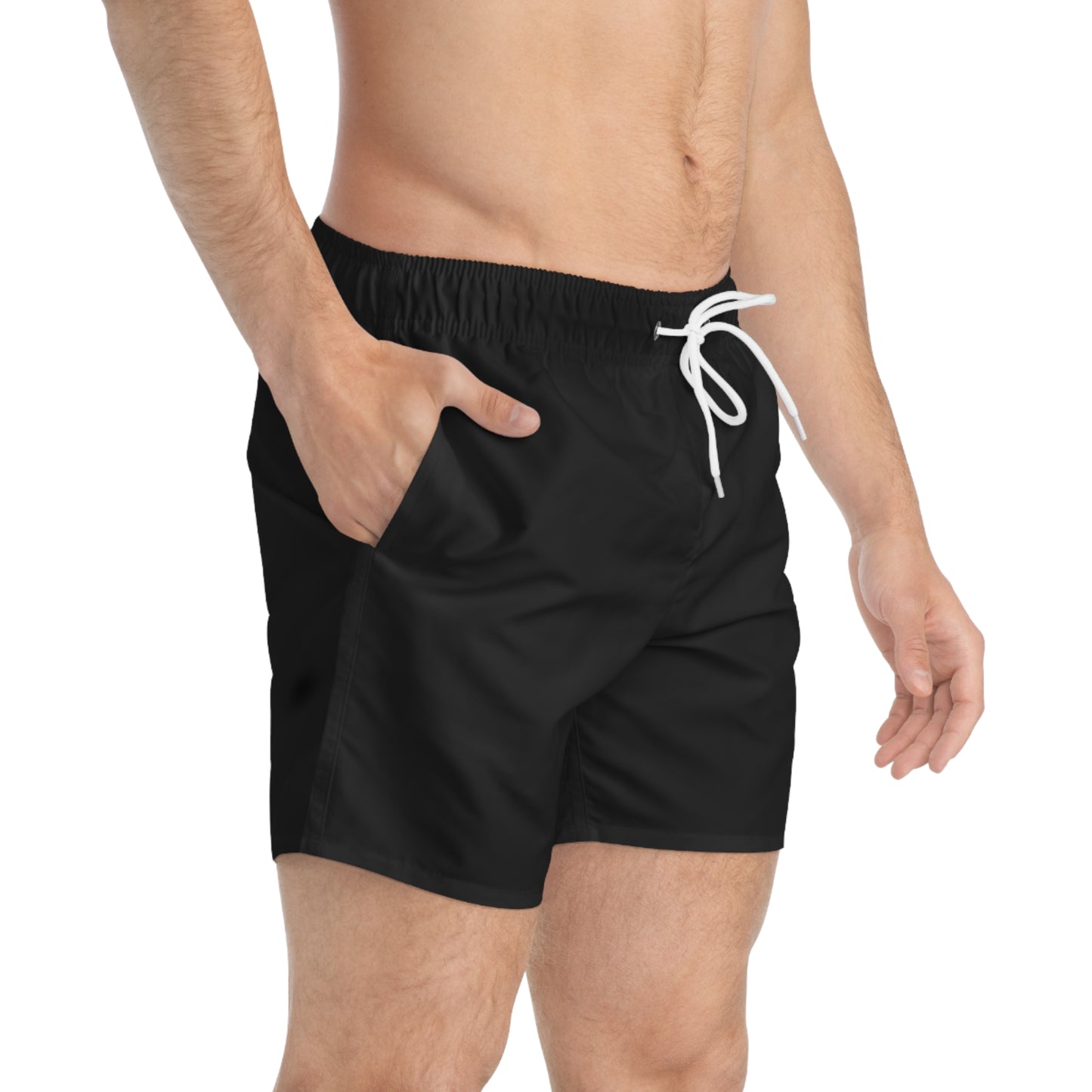 Men's Classic Black Swim Trunks - Perfect for Beach Days and Pool Parties