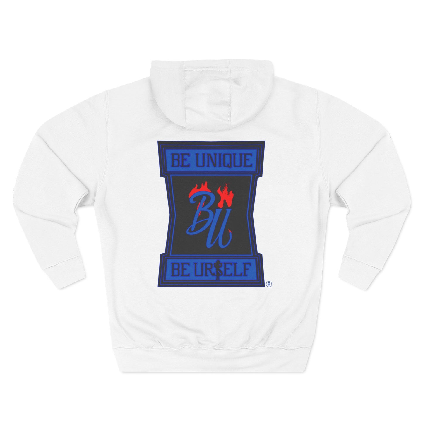 Be Unique Be Urself Hoodie — Cute Bear Soldier Graphic Fleece Pullover