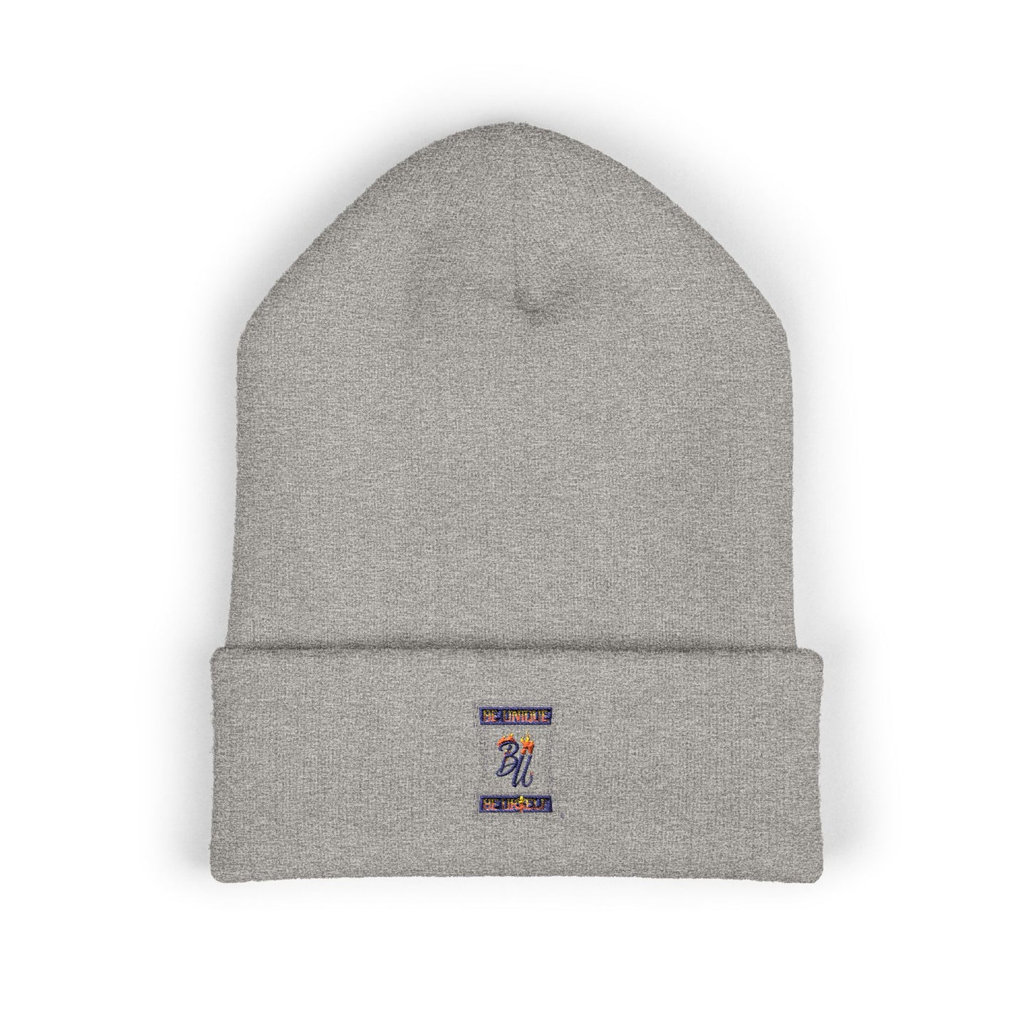 Classic Cuffed Beanie with Bold Embroidery, Cozy Winter Hat, Stylish Knit Cap, Perfect Gift for Her, Unisex Beanie