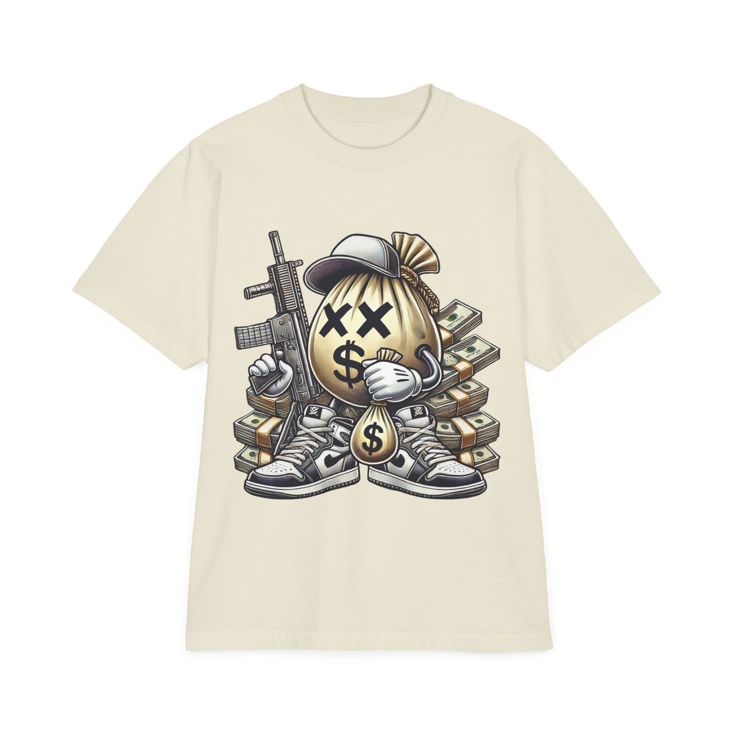 Streetwear Graphic Tee with Money Design, Unisex Casual Shirt, Perfect Gift for Gift for Hustlers, Stylish Relaxed Fit, Trendy Apparel