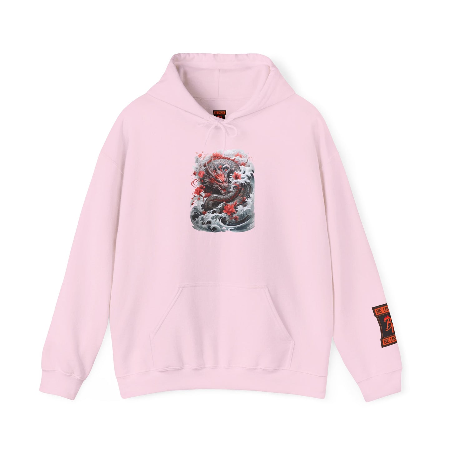 Dragon Wave Hoodie — Japanese Ink Koi Dragon Graphic Hooded Sweatshirt