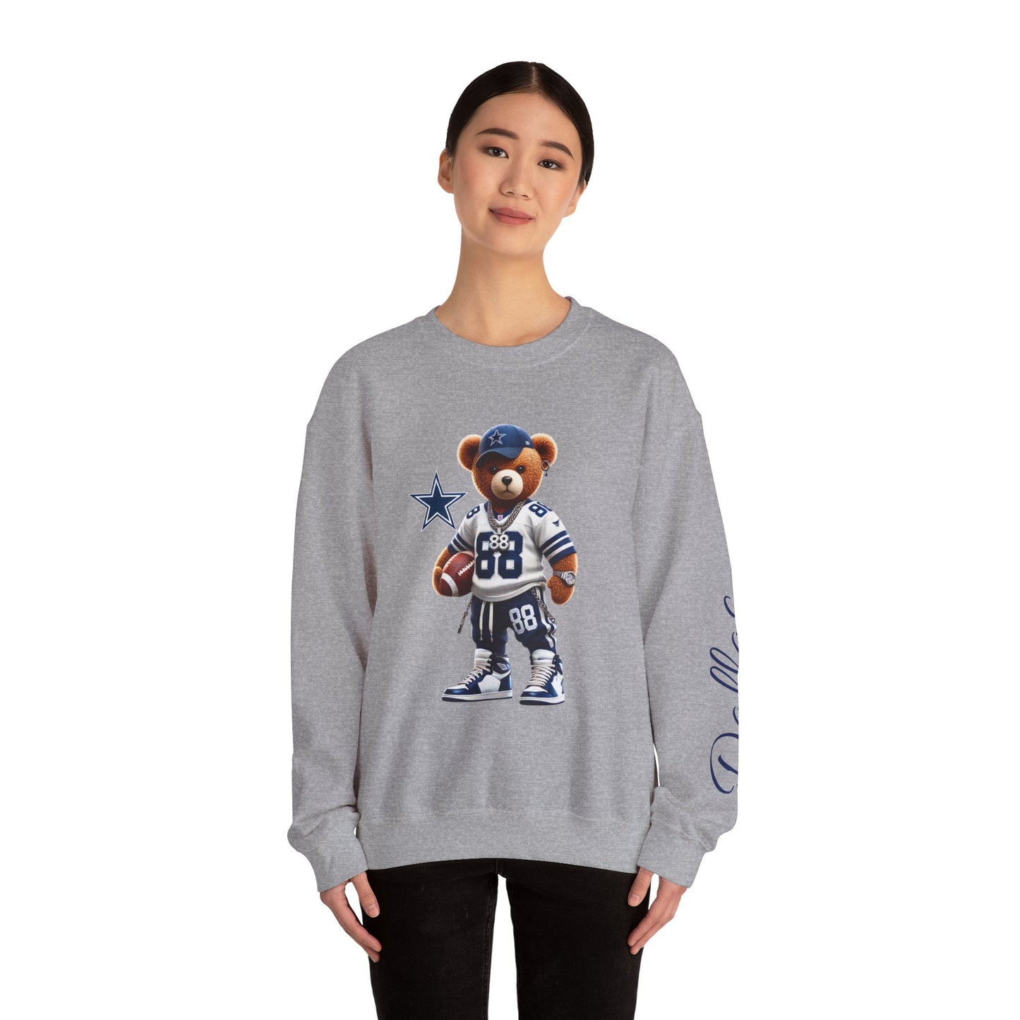 Sporty Bear Crewneck Sweatshirt, Casual Fall Fashion, Coziest Gift for Football Fans, Unisex Sweatshirt, Perfect for Game Days