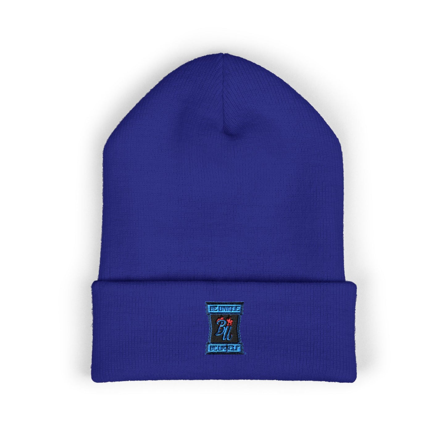 Embroidered 'Choose Joy' Cuffed Beanie — Classic Winter Knit Hat