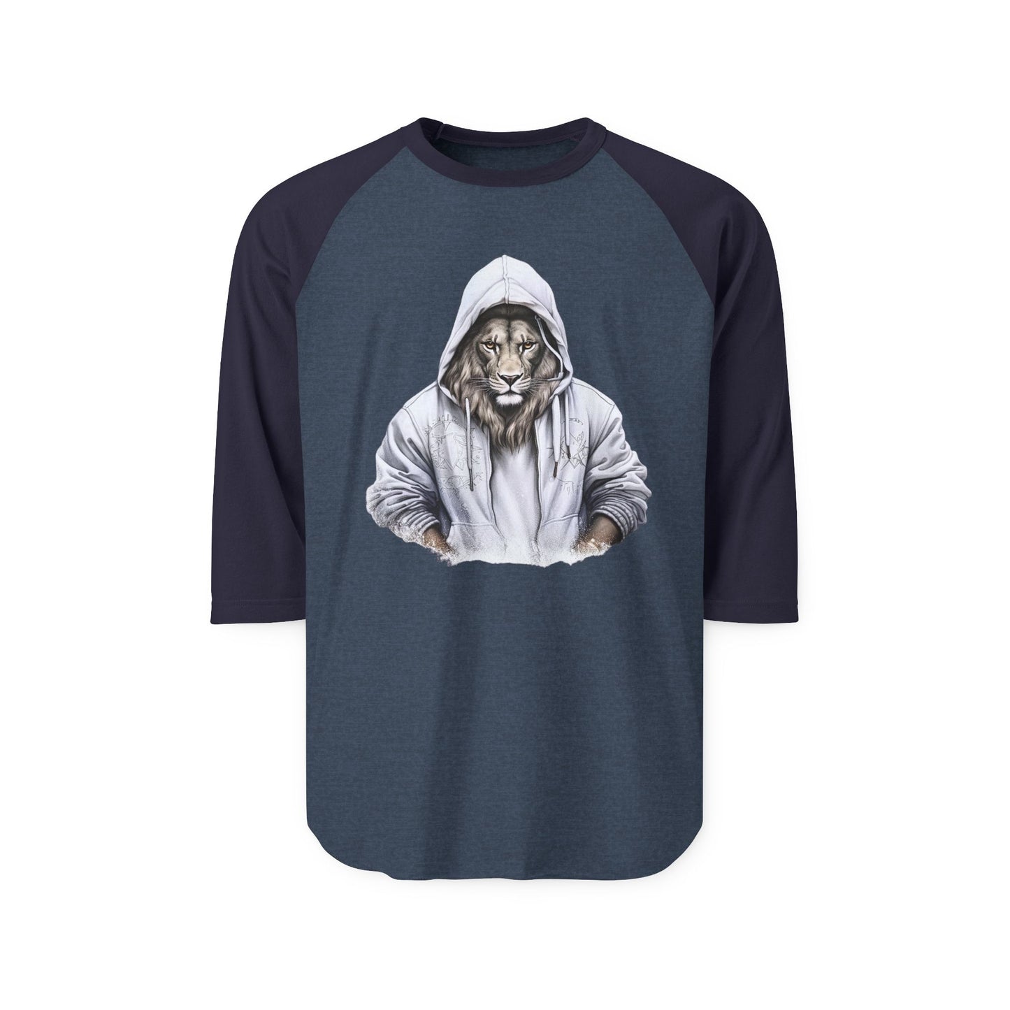 Lion Hoodie Raglan Shirt, Animal Lover Gift, Unisex Tee for Casual Outings, Unique Graphic Shirt, Perfect for Birthdays and Holidays