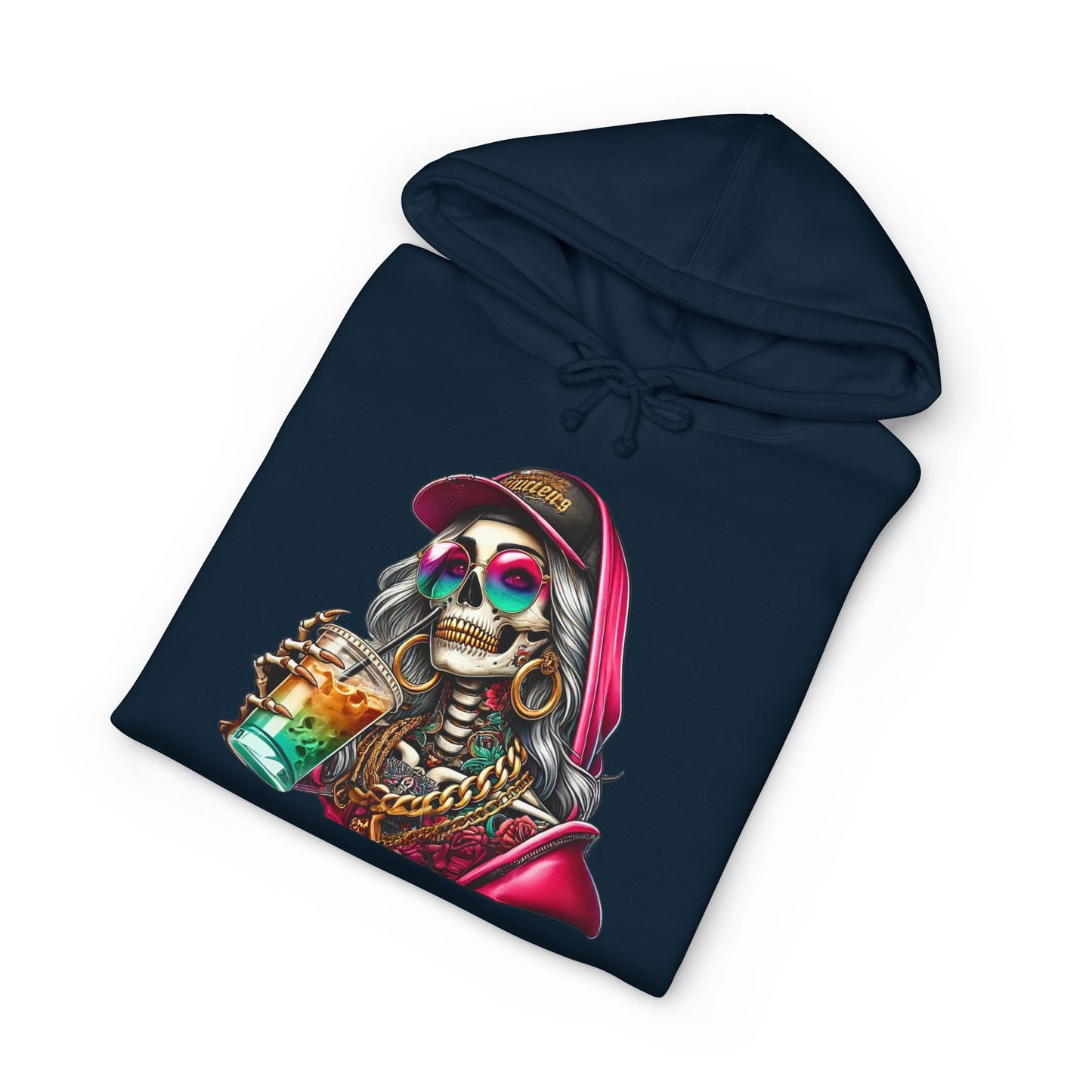 Chic Skull Hoodie - Unisex Heavyweight Sweatshirt, Graphic Hoodie, Trendy Apparel, Unique Gift, Halloween, Everyday Wear