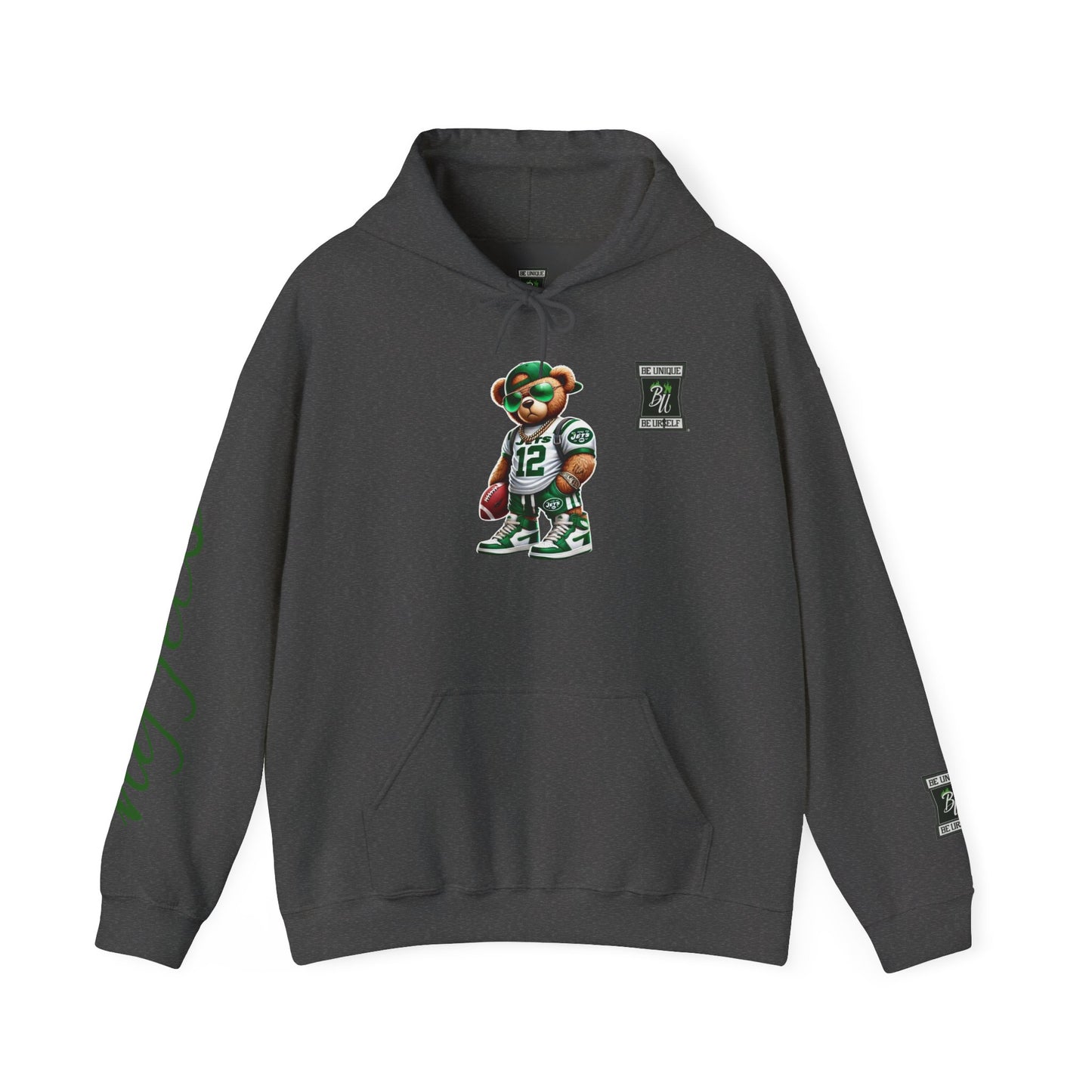 Bear Mascot Football Hoodie — Number 12 Team Spirit Pullover