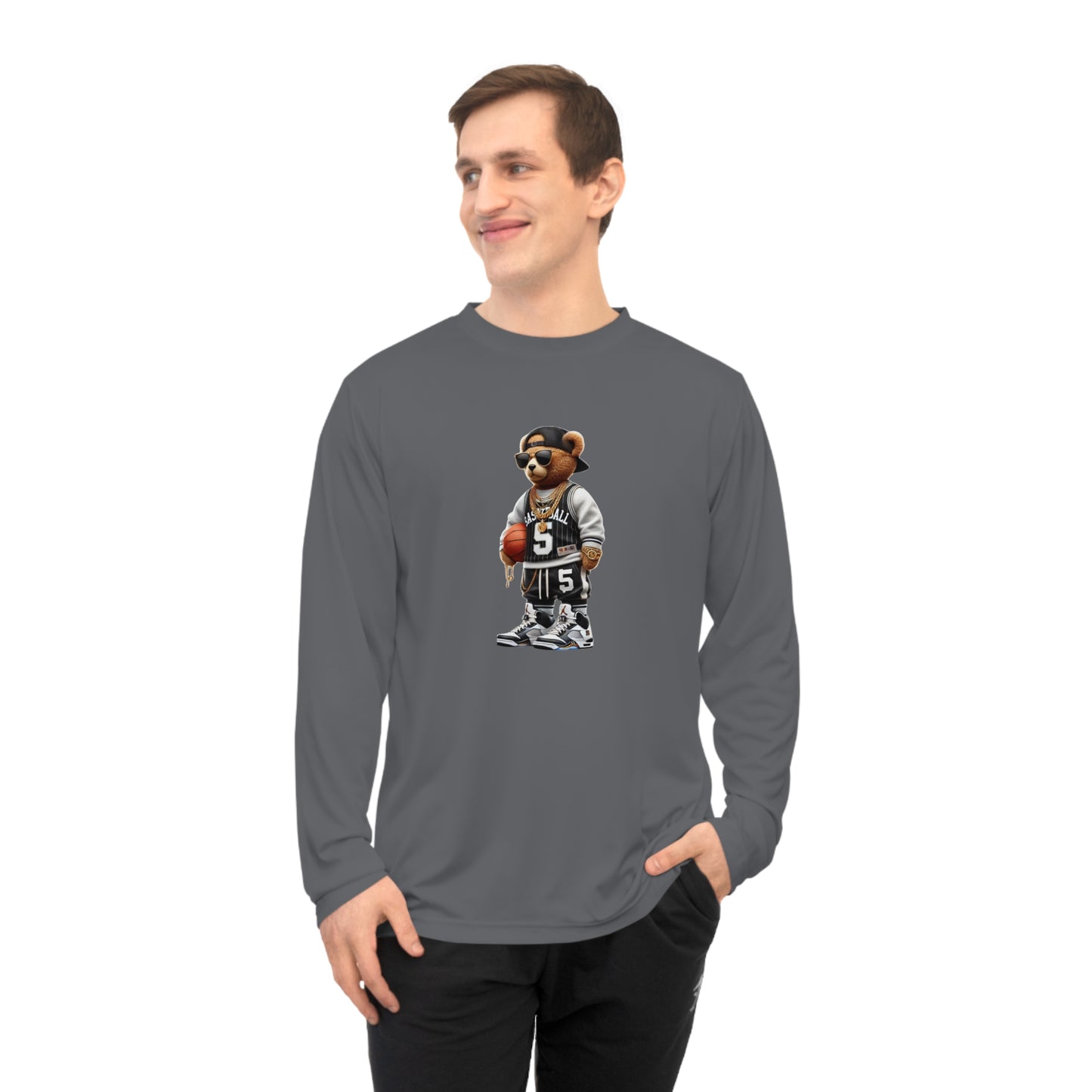 Cool Bear Graphic Long Sleeve Shirt | Casual Sportswear, Unisex Activewear, Streetwear Fashion, Gift for Sports Lovers
