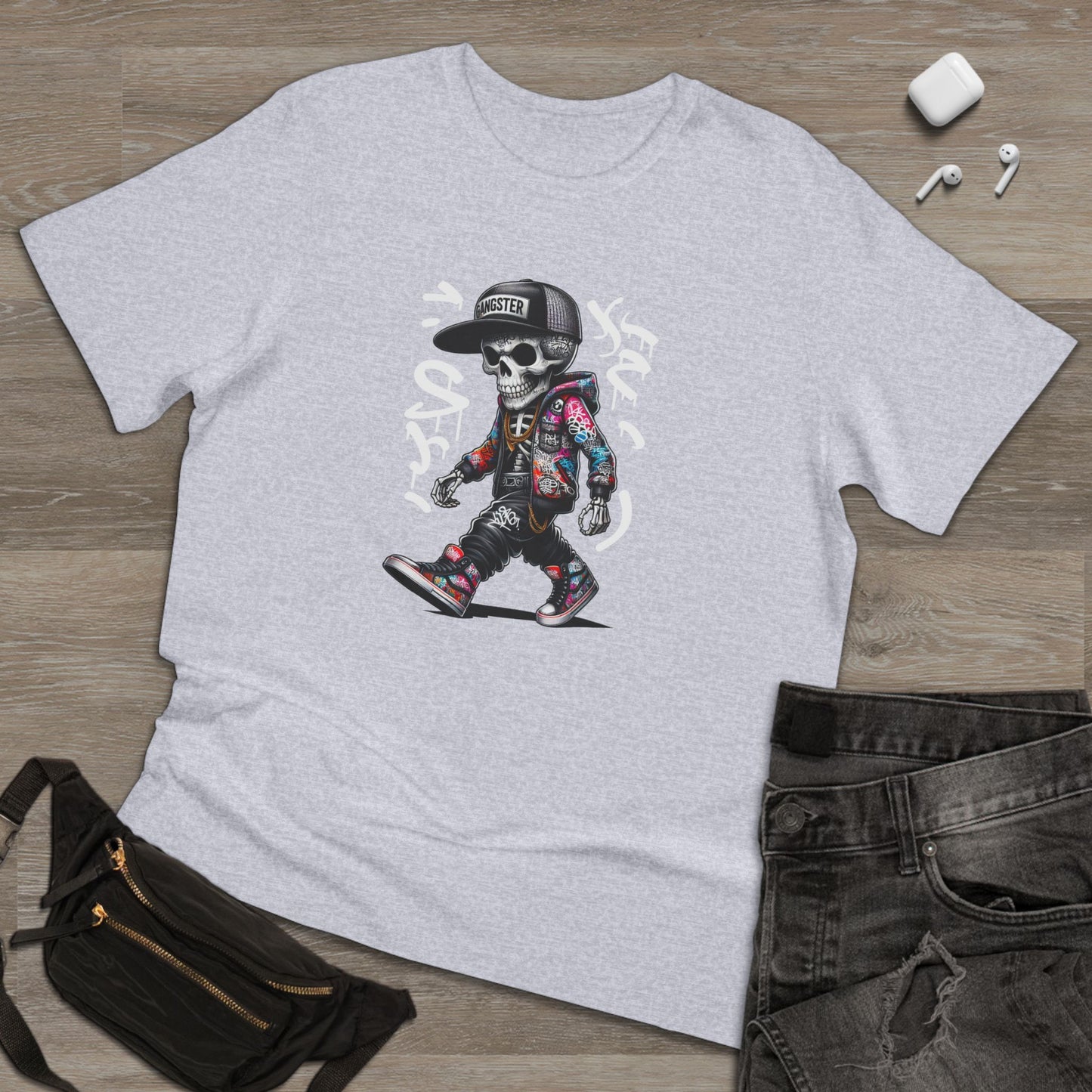 Skater Skull Tee — 'Be Unique Be Urself' Graphic T-Shirt