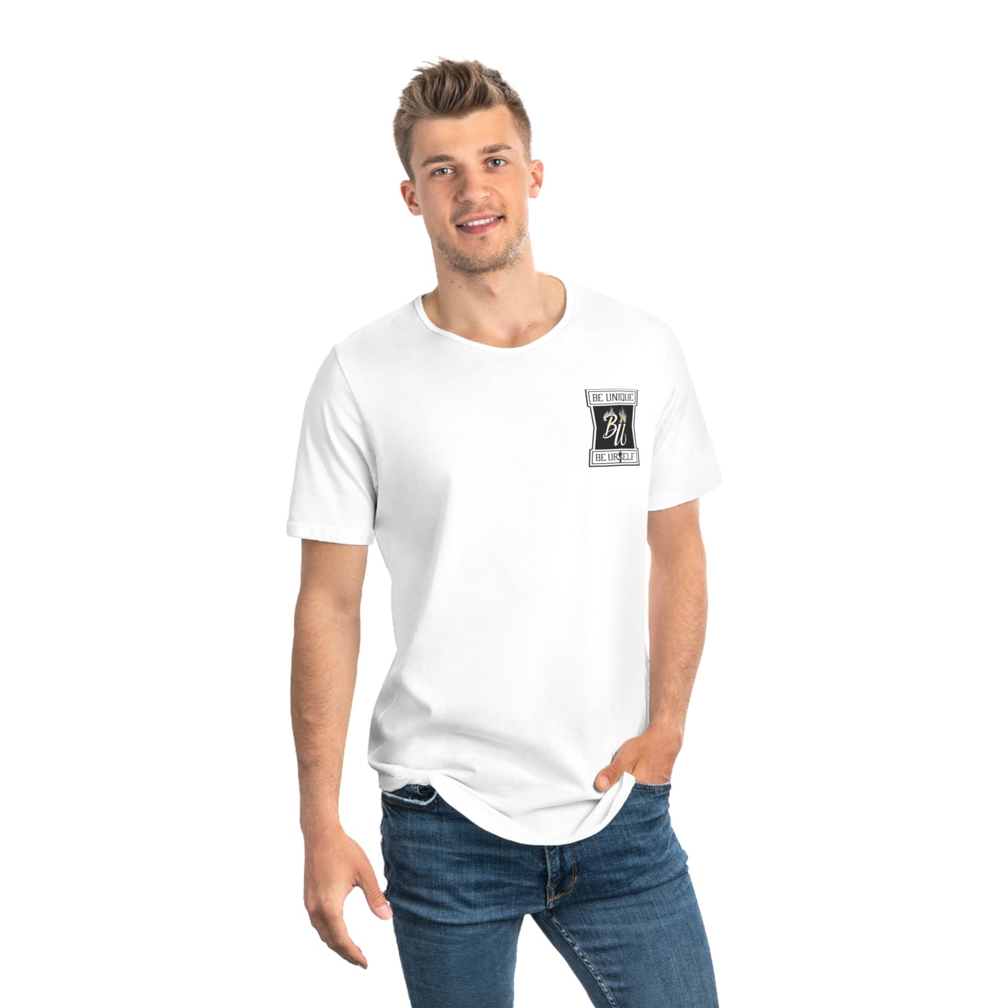 Stylish Men's Jersey Curved Hem Tee, Graphic Tee, Casual Wear, Hipster Fashion, Summer Shirt, Gift for Him