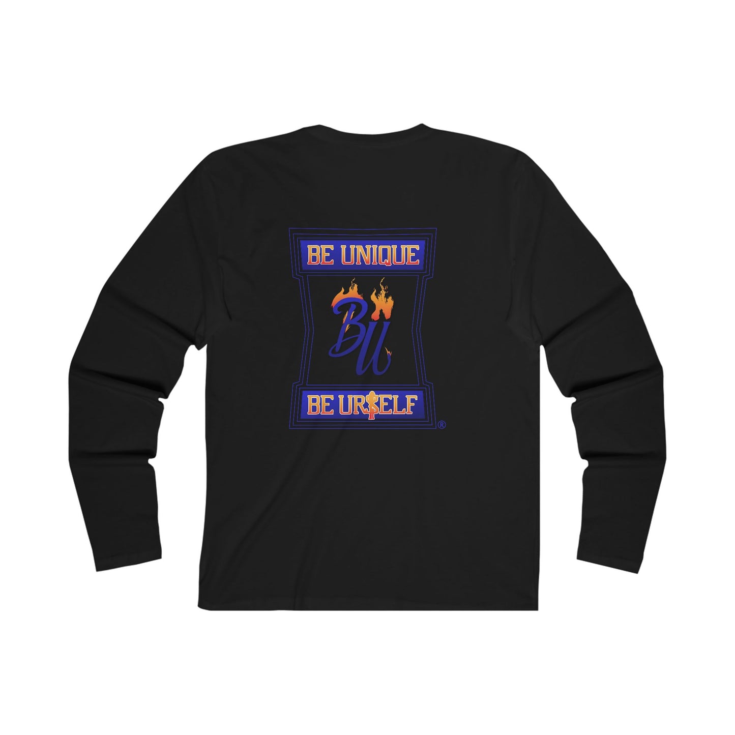 Be Unique Long Sleeve Crew Tee, Casual Men's Shirt, Self-Expression Apparel, Gift for Friends, Stylish Layering Top