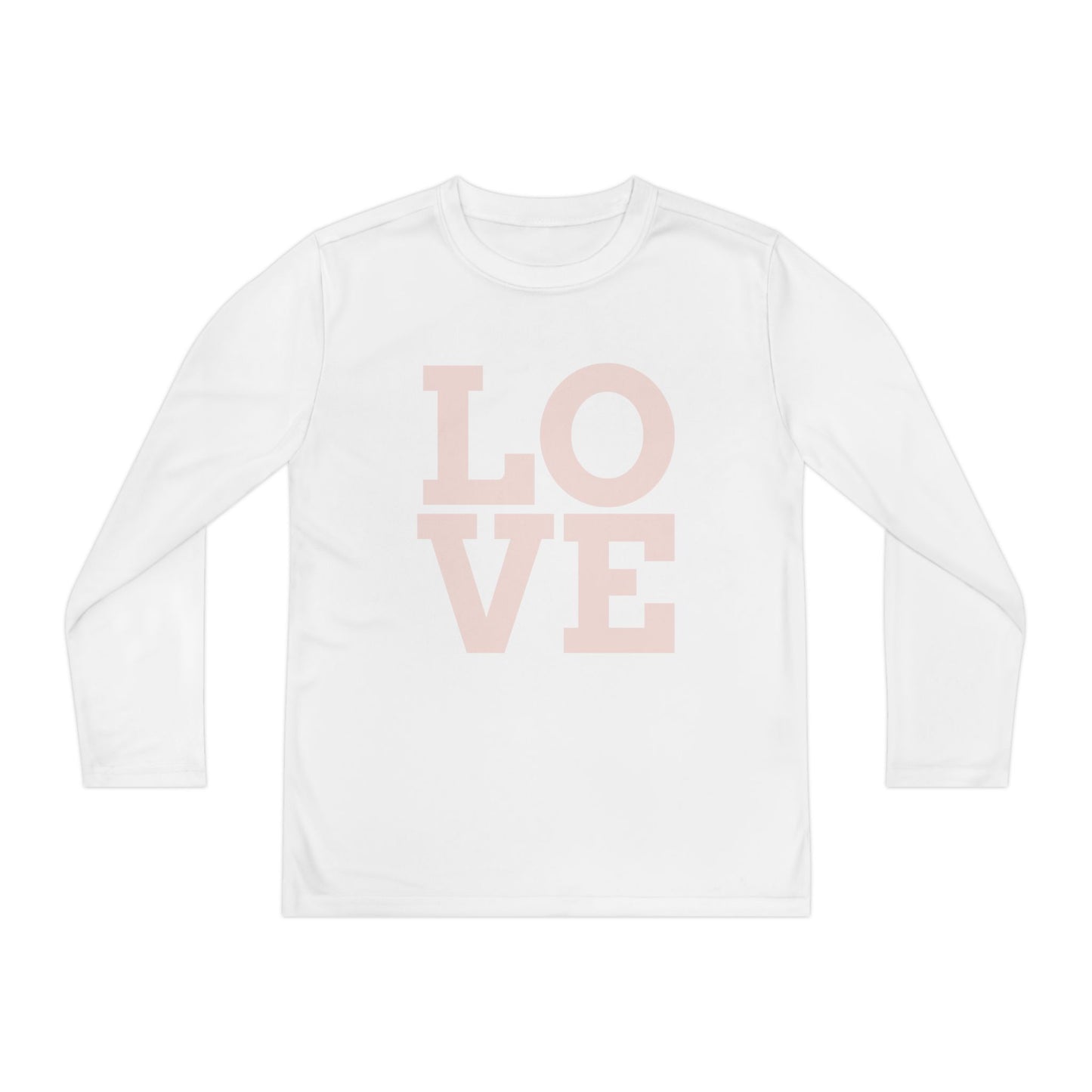 Youth Long Sleeve Love Competitor Tee | Cute Kids Shirt, Gift for Teens, Unique Style Tee, Birthday Present, Be Yourself Wear