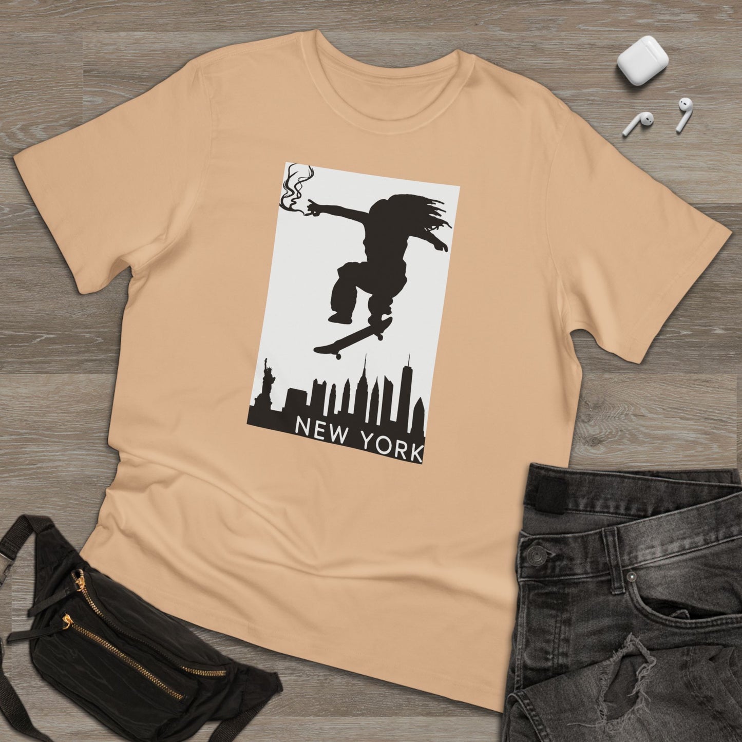 New York City Skater T-shirt, Urban Style Tee, Streetwear Shirt, Skateboarder Apparel, NYC Vibes Fashion
