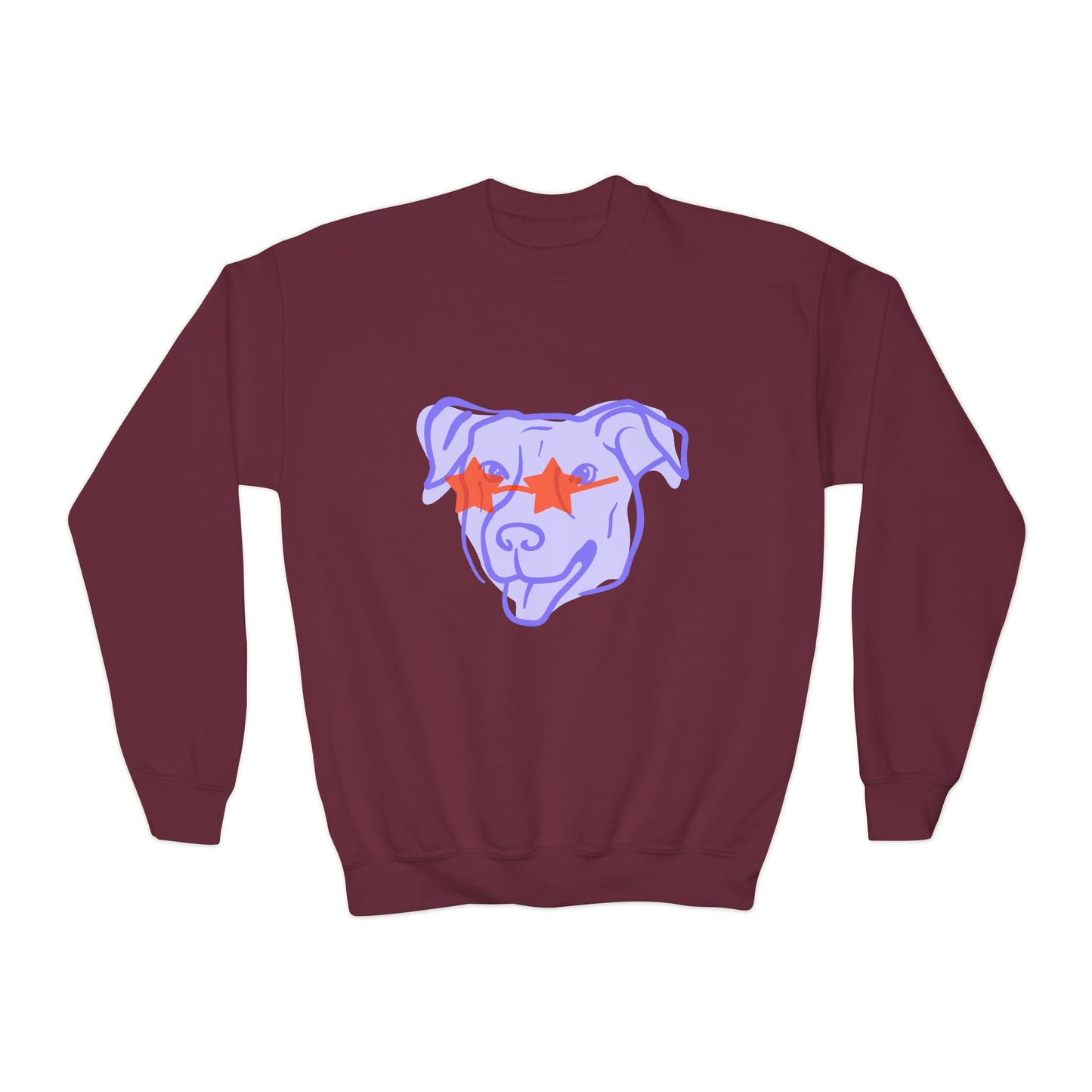 Youth Crewneck Sweatshirt with Playful Dog Design | Perfect for Pet Lovers, Everyday Comfort, Gift Idea, Unique Style, Trendy Apparel