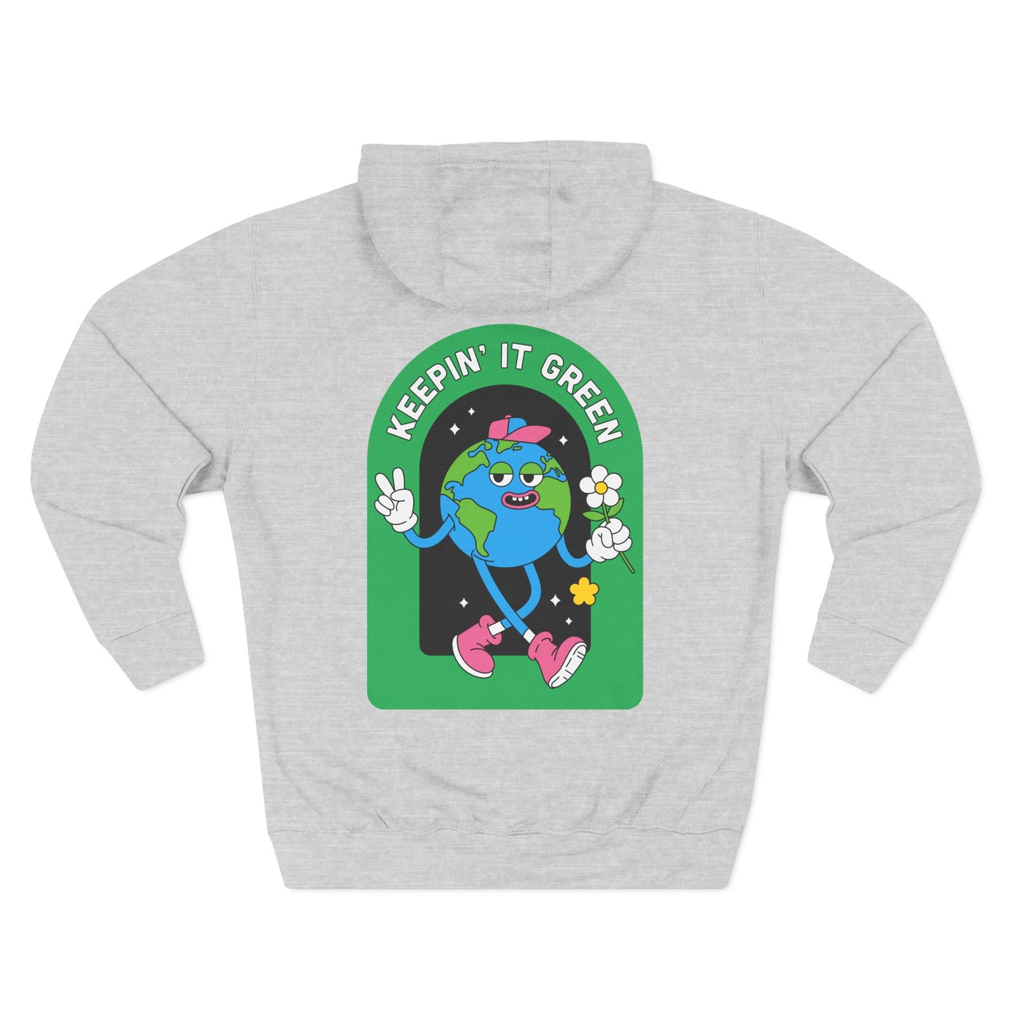 Eco-Friendly Fleece Hoodie, Keepin' It Green Sweatshirt, Casual Gift, Earth Day Clothing, Cozy Layering