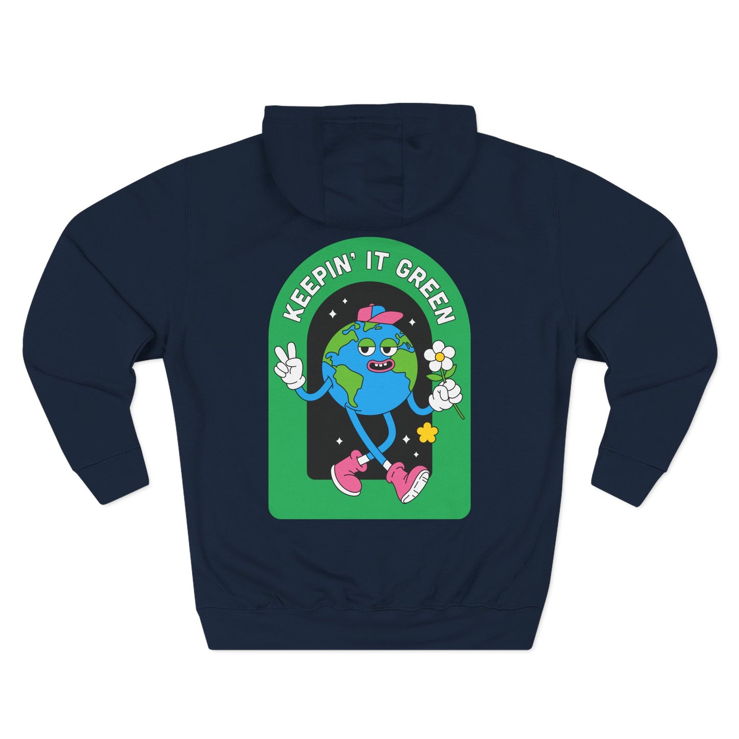 Eco-Friendly Fleece Hoodie, Keepin' It Green Sweatshirt, Casual Gift, Earth Day Clothing, Cozy Layering