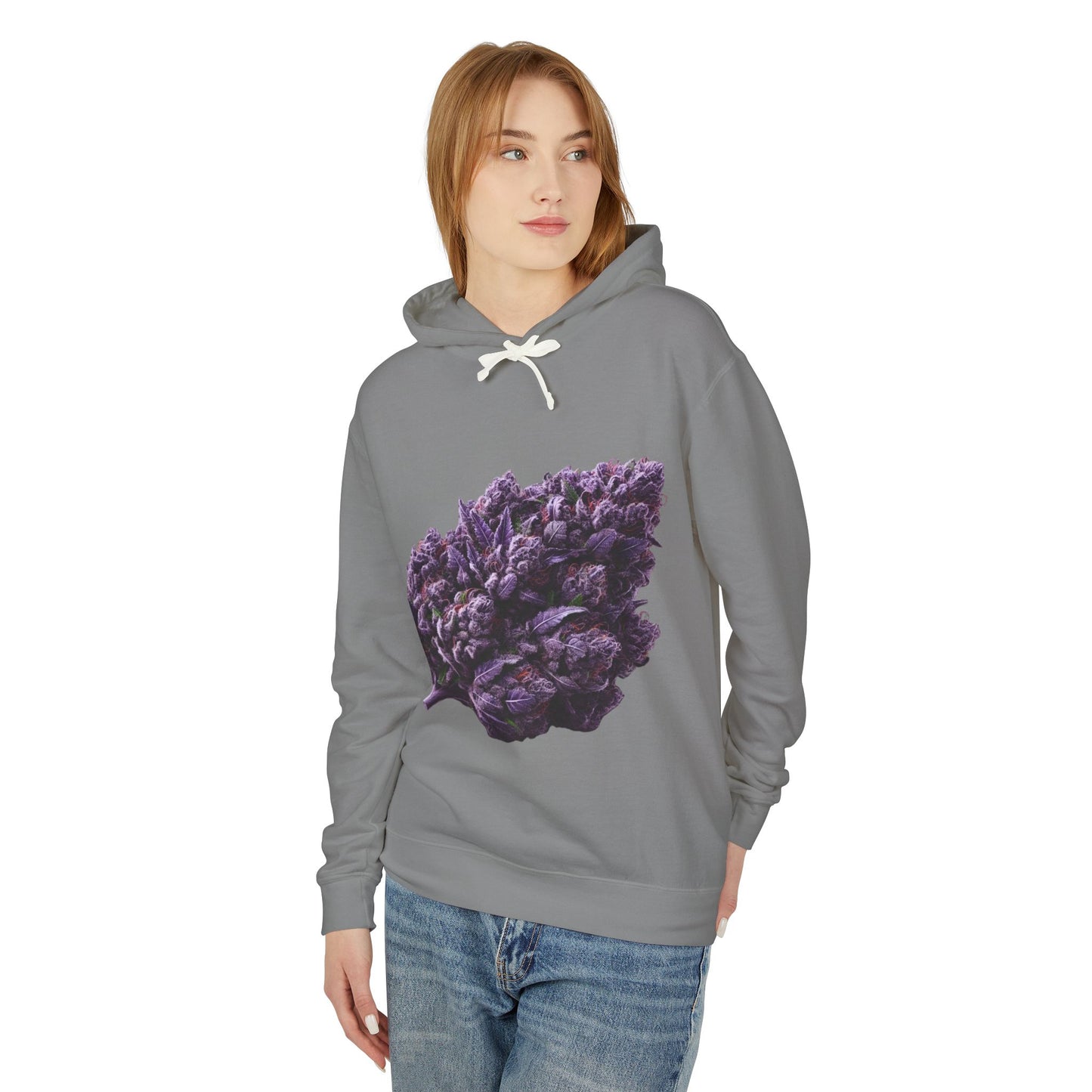 Botanical Purple Flower Hoodie, Unisex Lightweight Sweatshirt, Cozy Casual Wear, Nature Lover Gift, Spring Fashion, Eco-Friendly Apparel