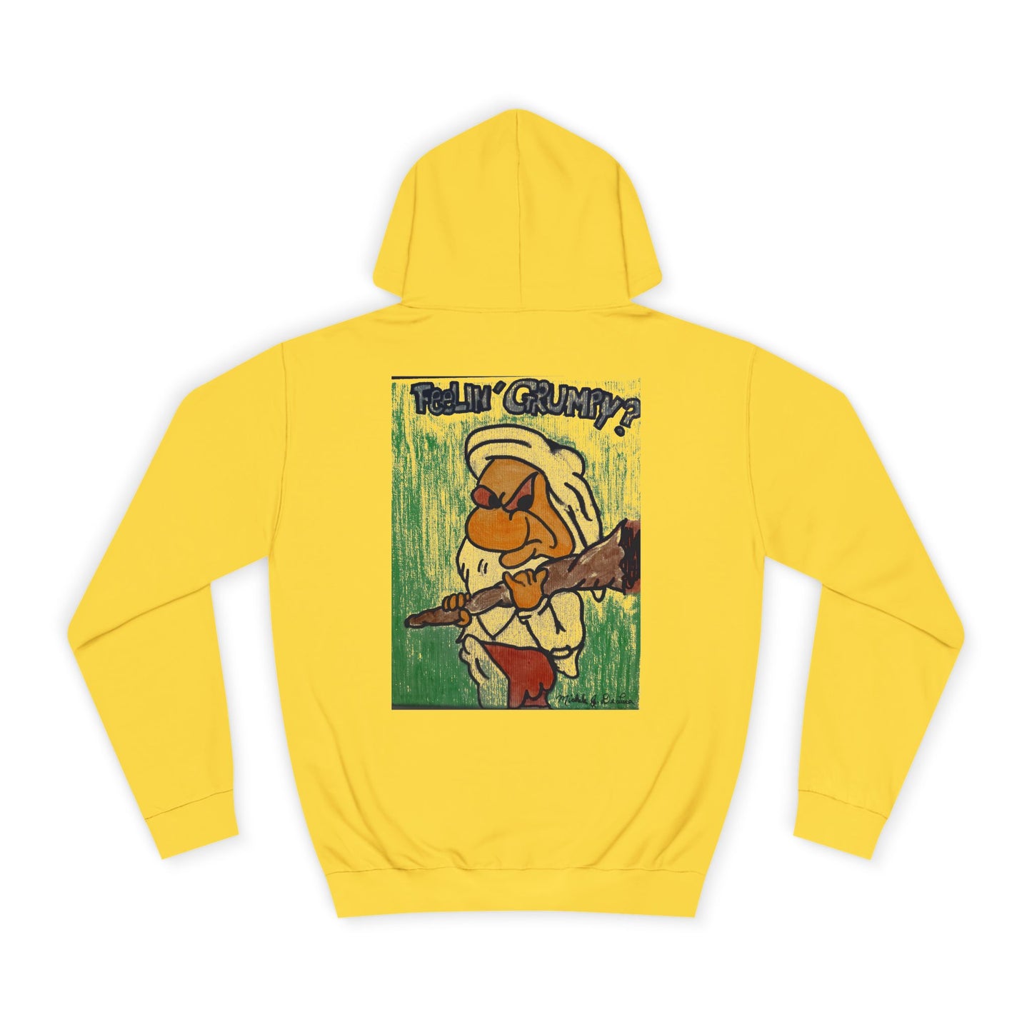 Grumpy Cartoon College Hoodie, Unisex Apparel for Students, Cozy Gift for School, Funny Pullover Sweatshirt, Hooded Sweatshirt