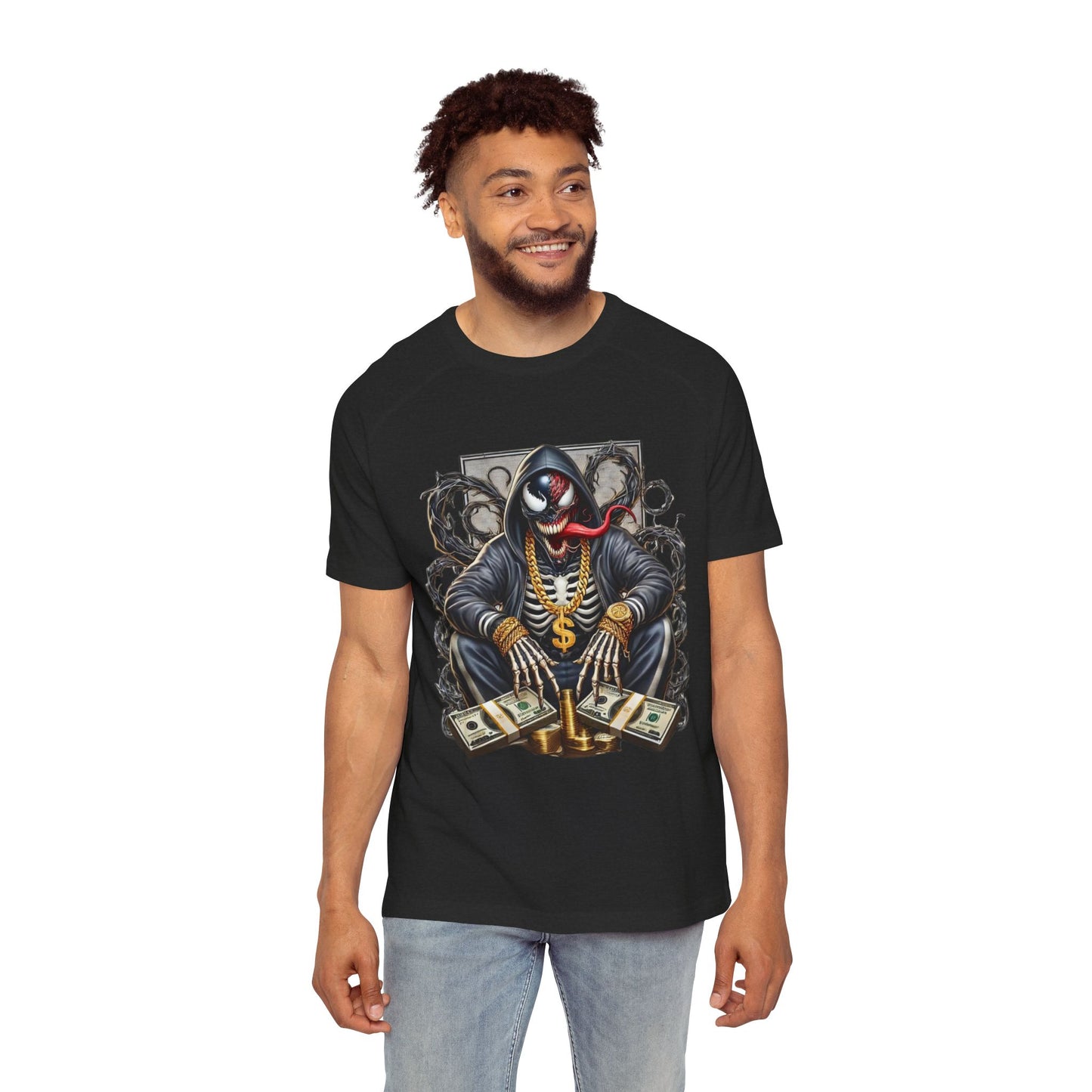 Urban Skeleton Graphic Tee, Edgy Streetwear Shirt, Cool Casual Top, Gift for Him, Skull Art T-Shirt
