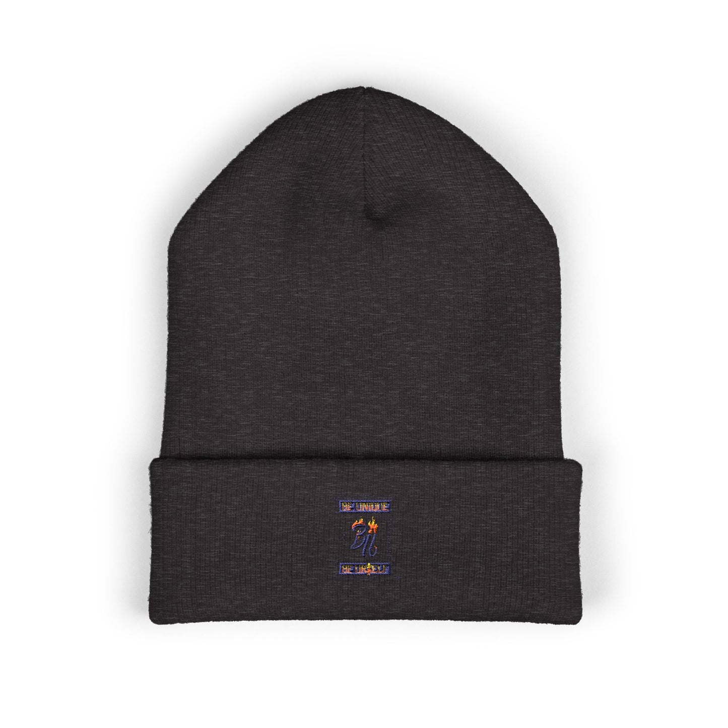 Classic Cuffed Beanie with Bold Embroidery, Cozy Winter Hat, Stylish Knit Cap, Perfect Gift for Her, Unisex Beanie