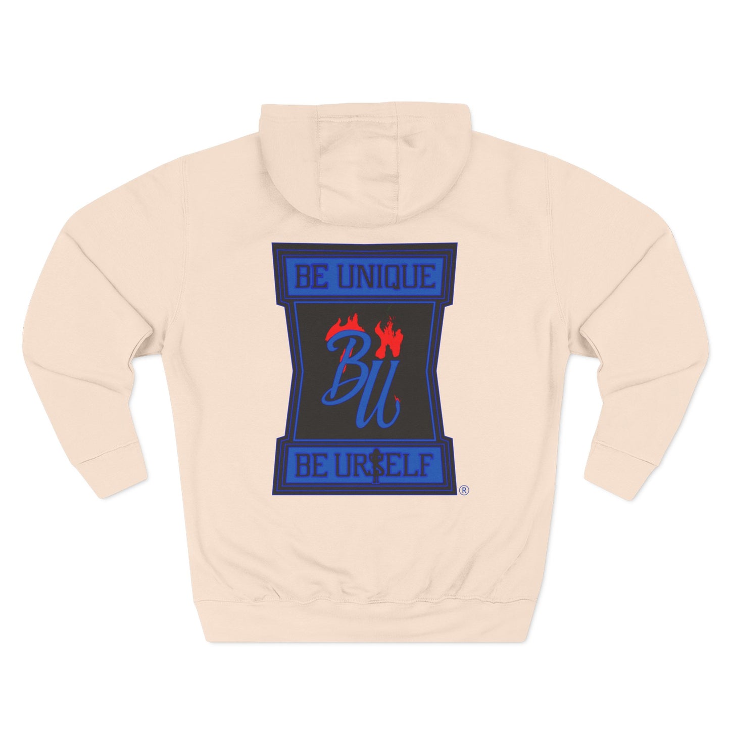 Be Unique Be Urself Hoodie — Cute Bear Soldier Graphic Fleece Pullover