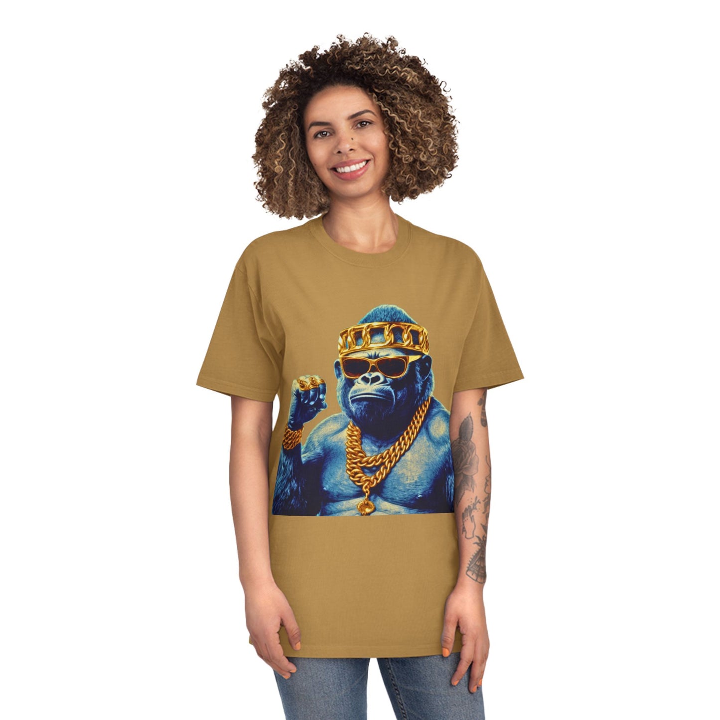 Cool Gorilla Graphic Tee, Casual Faded Shirt, Unisex Streetwear, Gift for Animal Lovers, Trendy Vintage Style