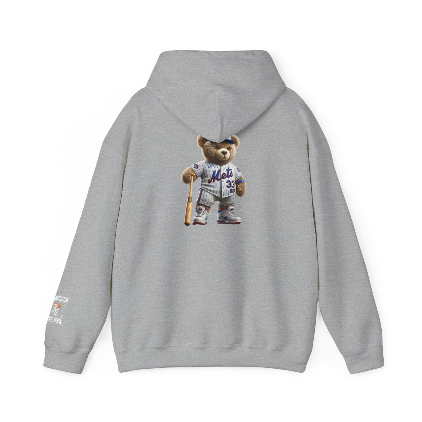 Baseball Teddy Hoodie — Cute Mets Bear Sweatshirt, Fan Gift