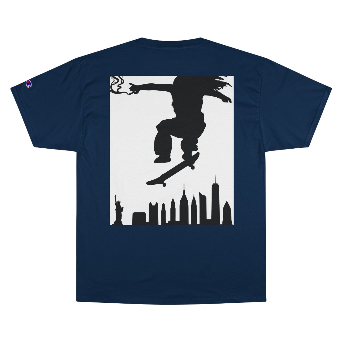 Skateboarder Skyline T-Shirt — Champion Logo Street Skate Tee