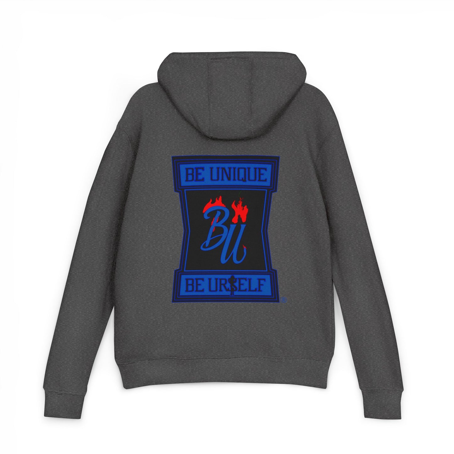 Hoodie — Be Unique Be Urself Blue Flame Graphic Hooded Sweatshirt