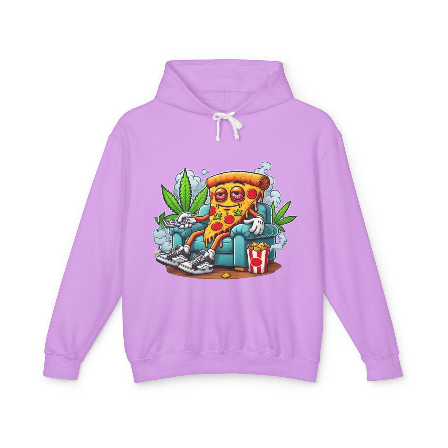 Chill Pizza Vibes Hoodie, Unisex Hooded Sweatshirt, Relaxed Pizza Lover Gift, Stoner Apparel, Weekend Comfort Wear