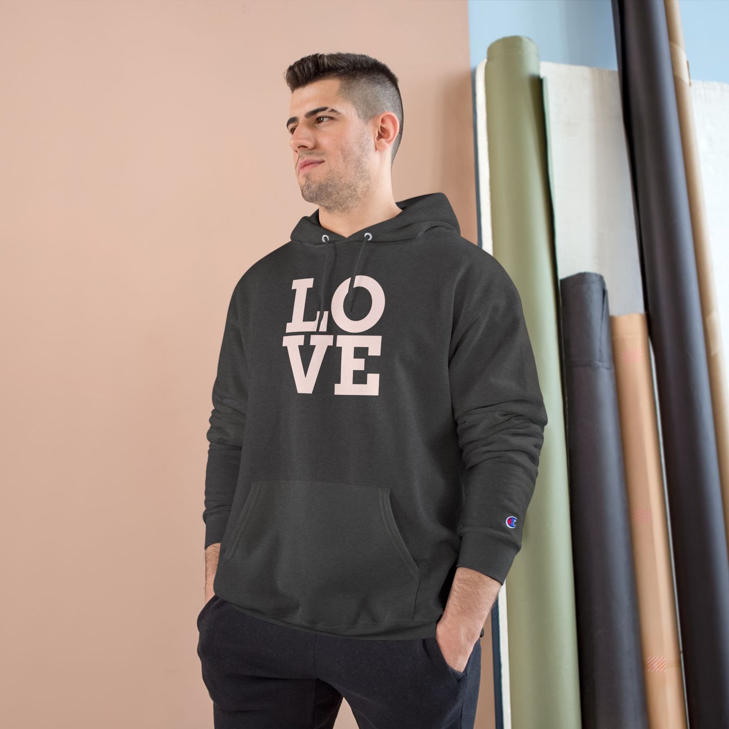 Champion Hoodie with Love & Be Unique Designs | Trendy Unisex Apparel | Perfect for Everyday Wear, Casual Outings, Gift Ideas