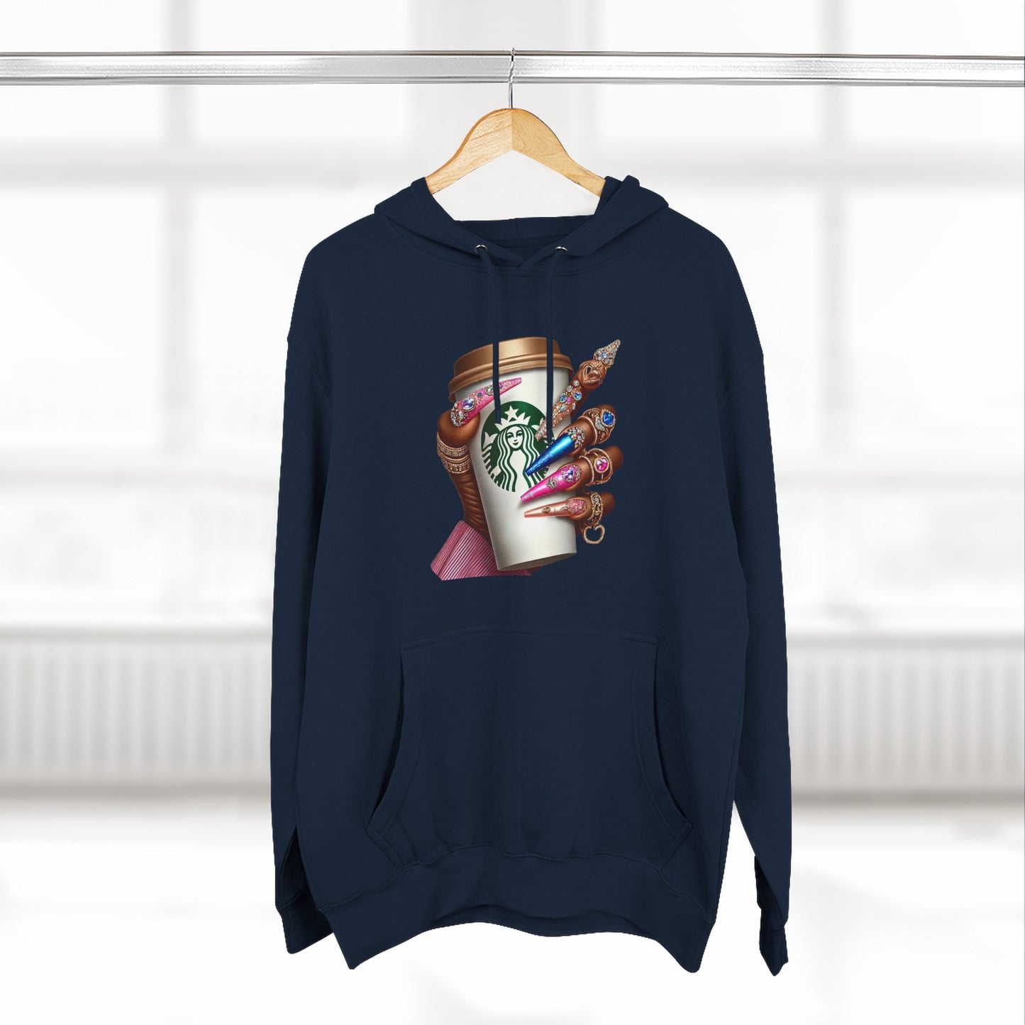 Artistic Coffee Lover's Fleece Hoodie