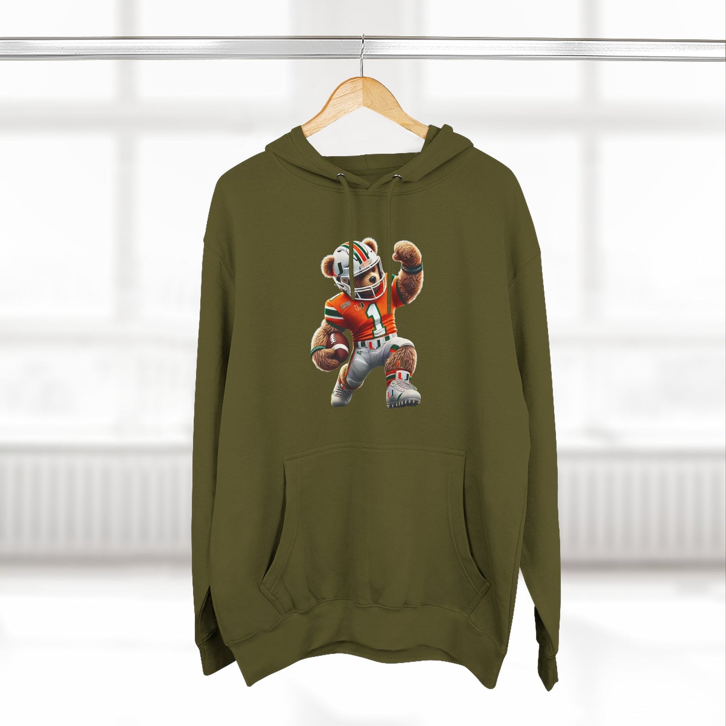 Sporty Three-Panel Fleece Hoodie, Unique Hooded Sweatshirt, Casual Fall Wear, Gift for Sports Fans, Comfortable Activewear