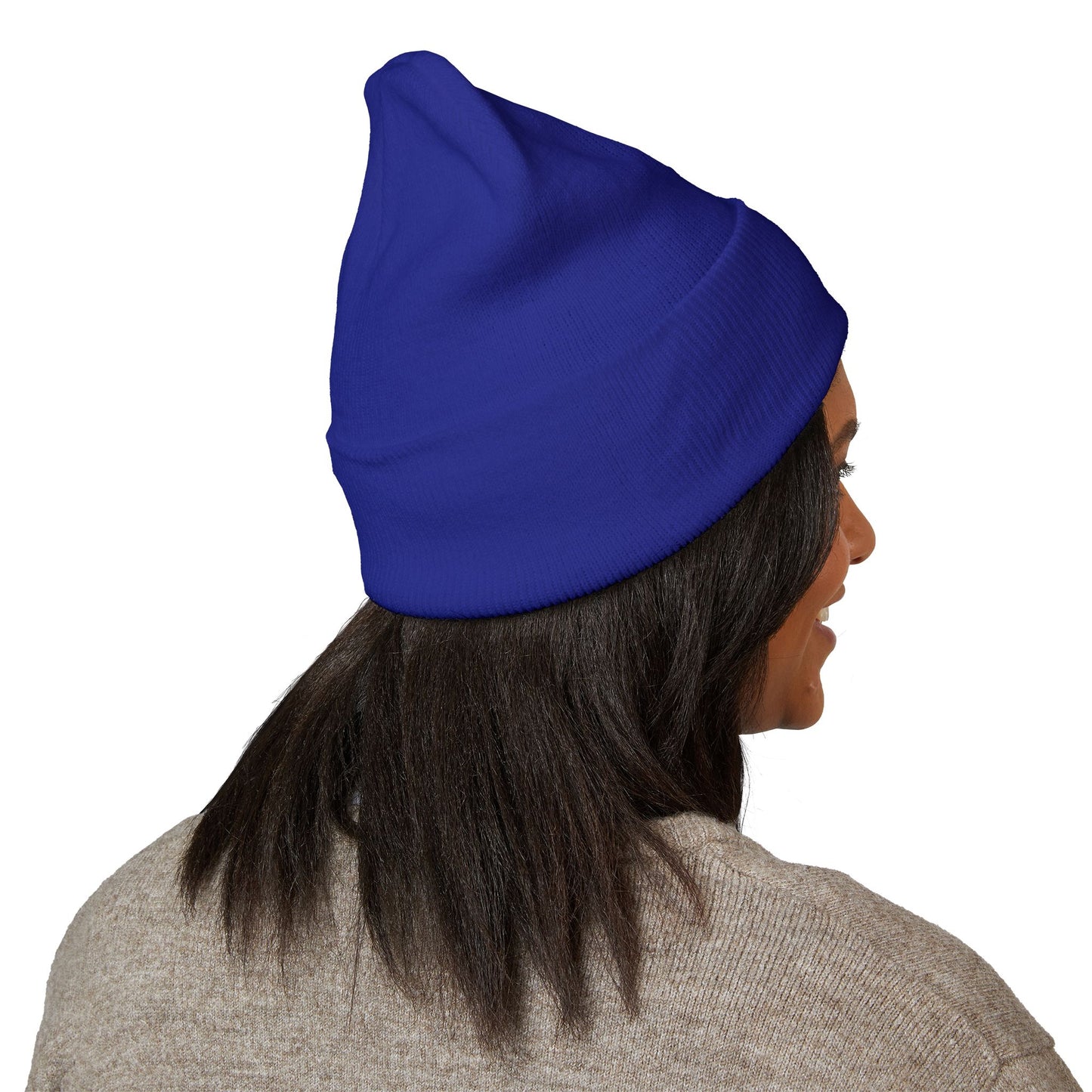 Classic Cuffed Beanie with Bold Embroidery, Cozy Winter Hat, Stylish Knit Cap, Perfect Gift for Her, Unisex Beanie