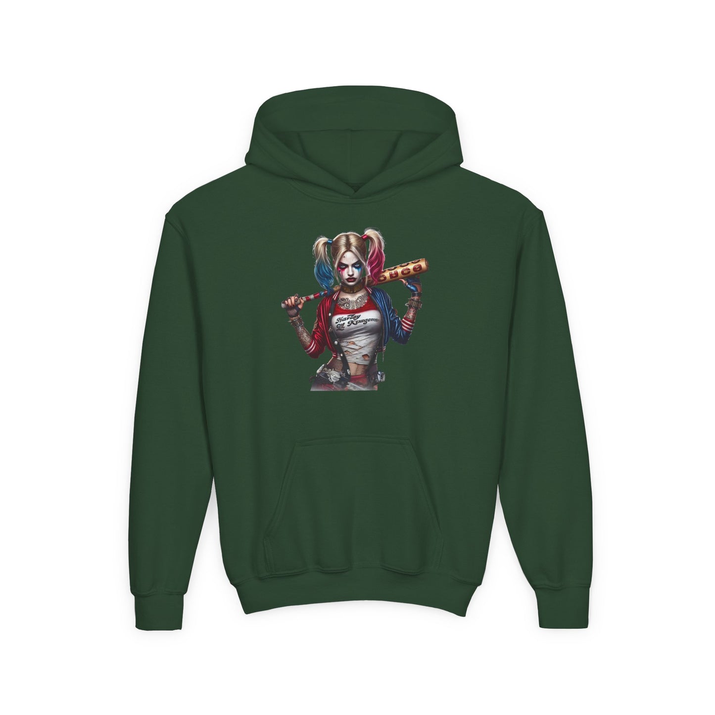 Harley Quinn Inspired Youth Hoodie, Be Unique Be Yourself Sweatshirt, Comic-Con Apparel, Kids Gift, Movie Fan Hoodie