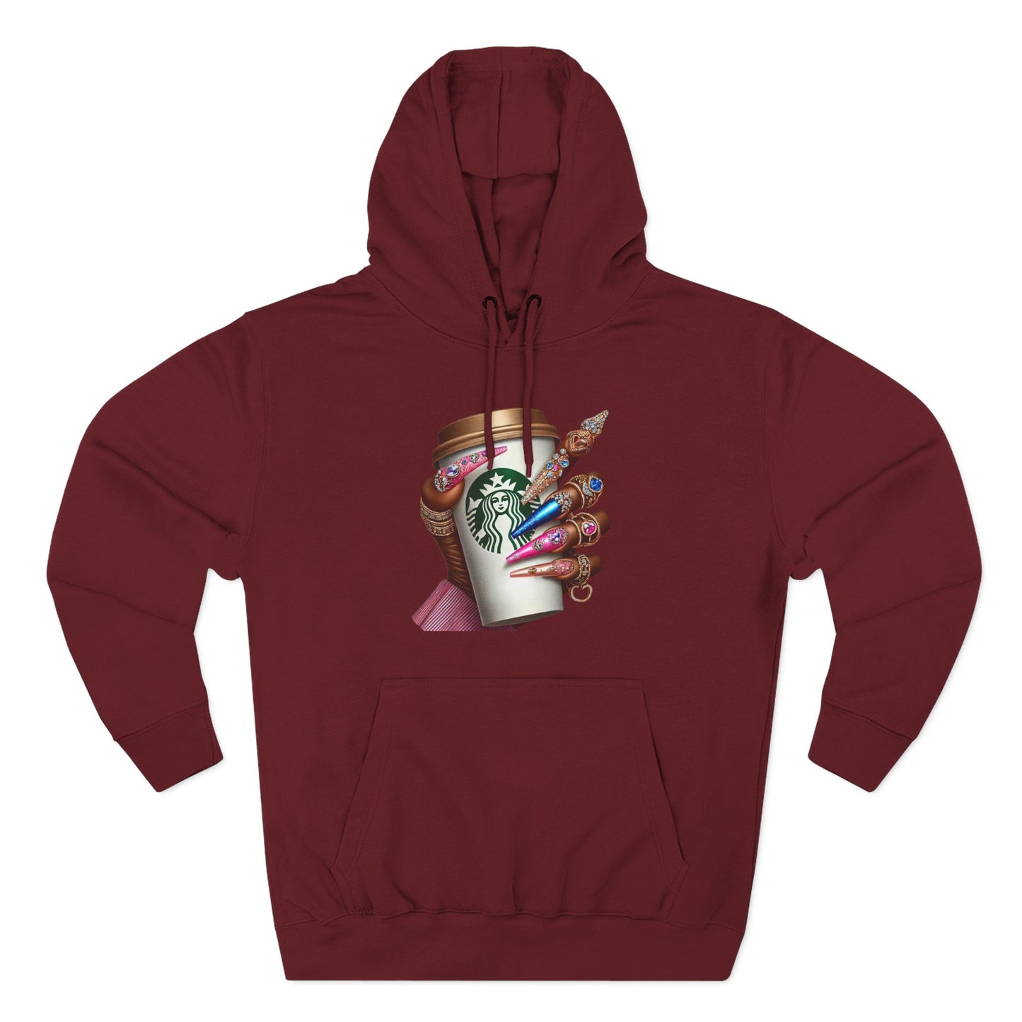Artistic Coffee Lover's Fleece Hoodie