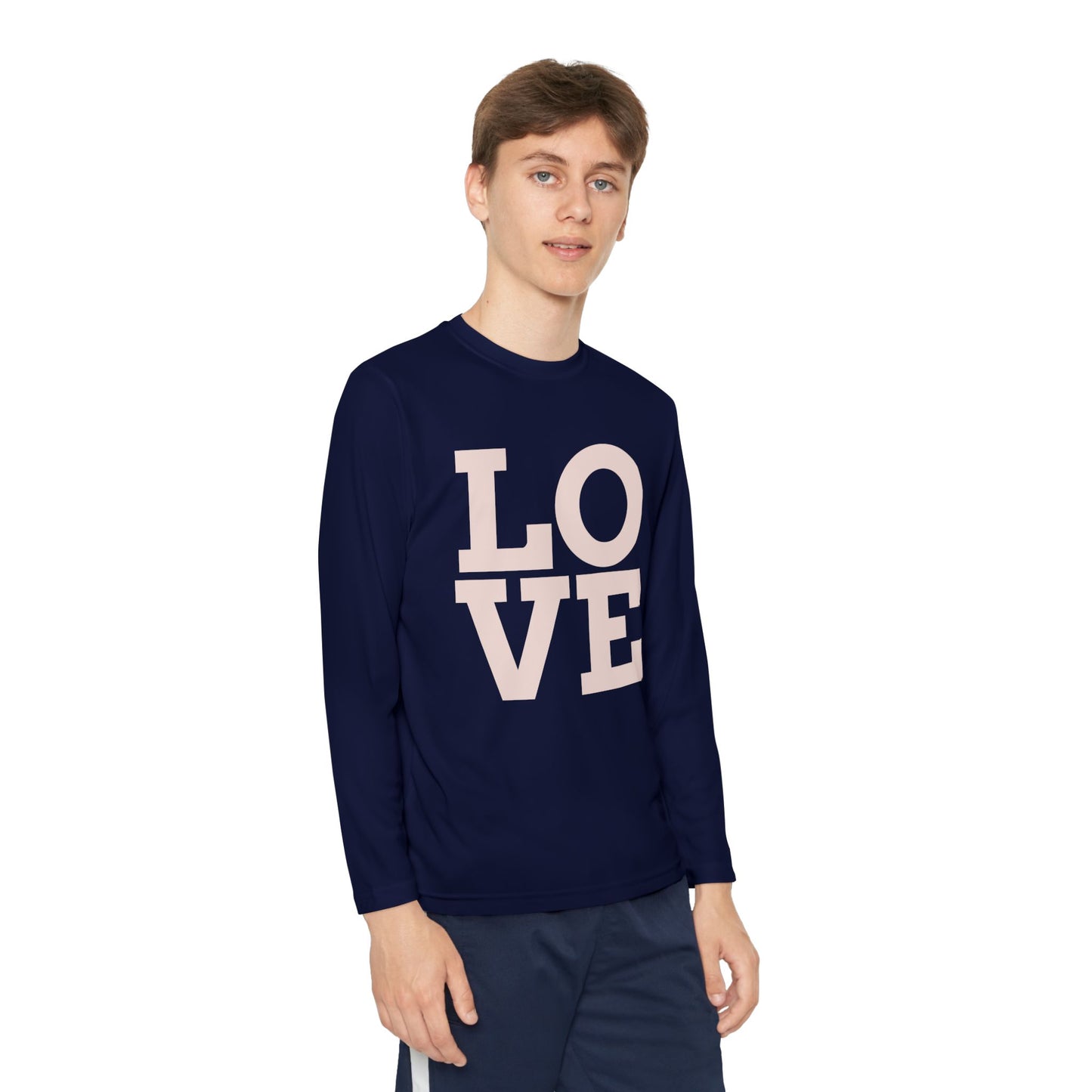 Youth Long Sleeve Love Competitor Tee | Cute Kids Shirt, Gift for Teens, Unique Style Tee, Birthday Present, Be Yourself Wear