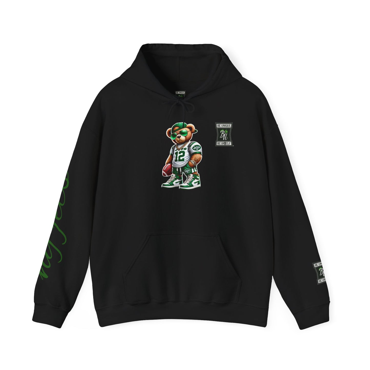 Bear Mascot Football Hoodie — Number 12 Team Spirit Pullover