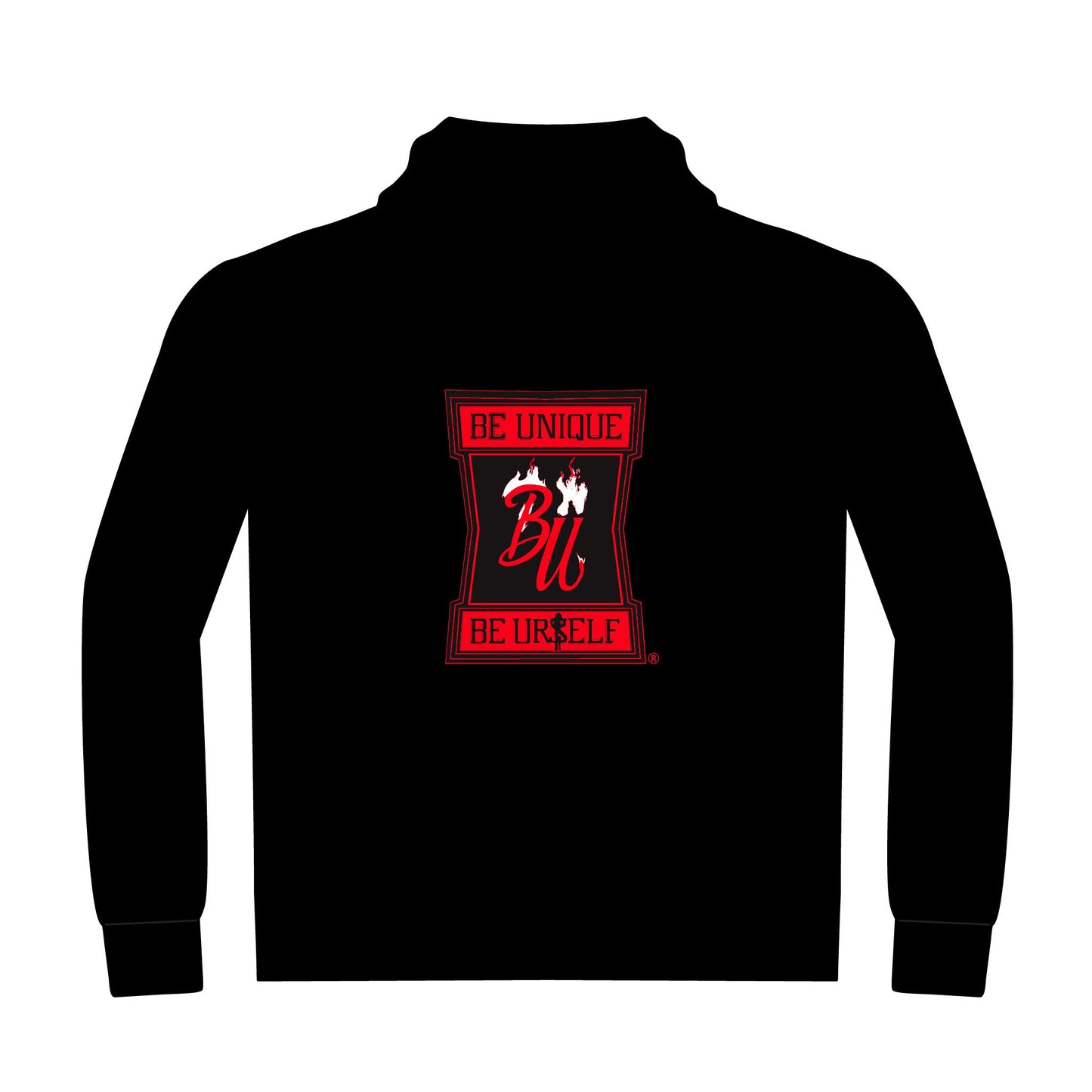 Hoodie — Graphic Red Lips with Money & “Be Unique Be Urself” Back Print