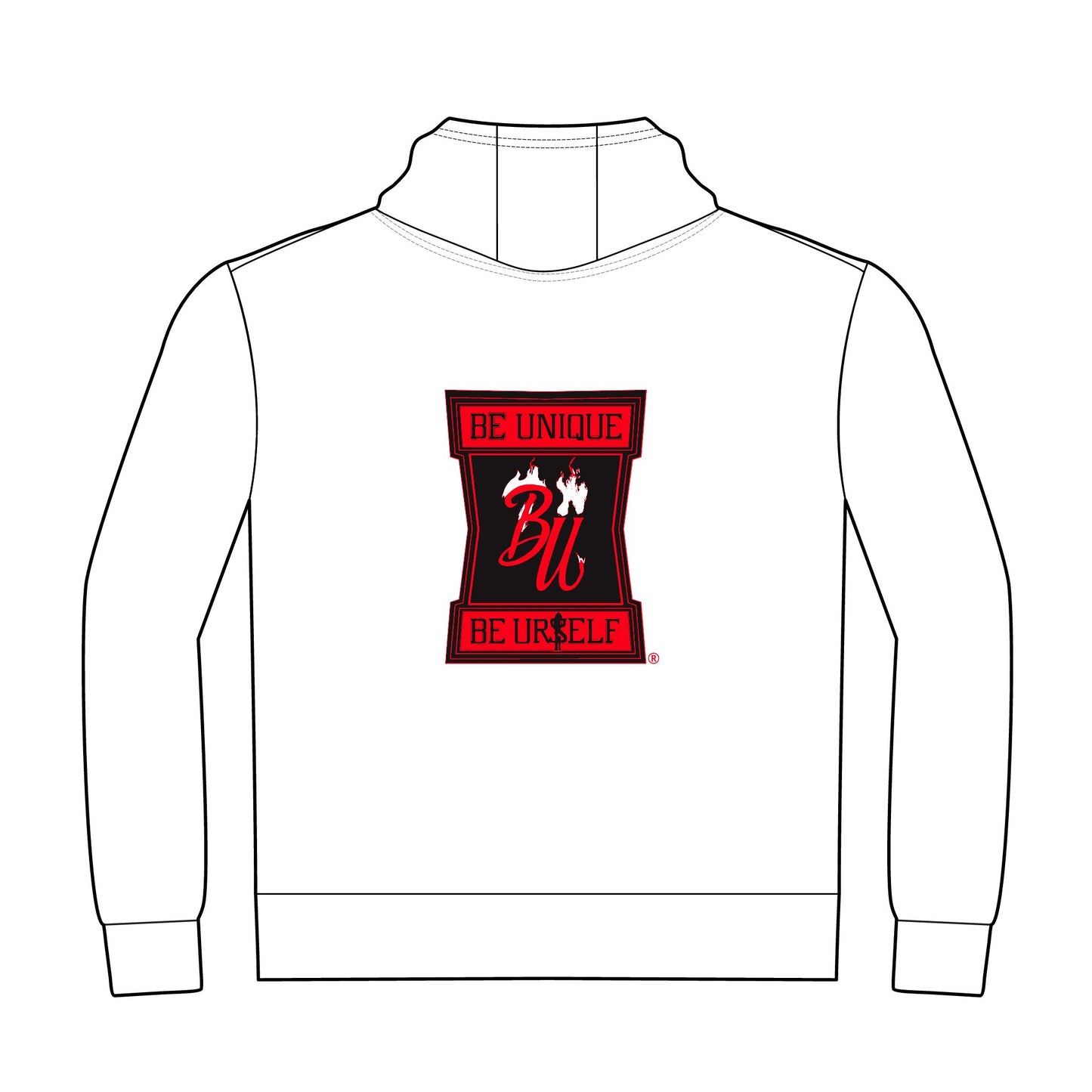 Hoodie — Graphic Red Lips with Money & “Be Unique Be Urself” Back Print