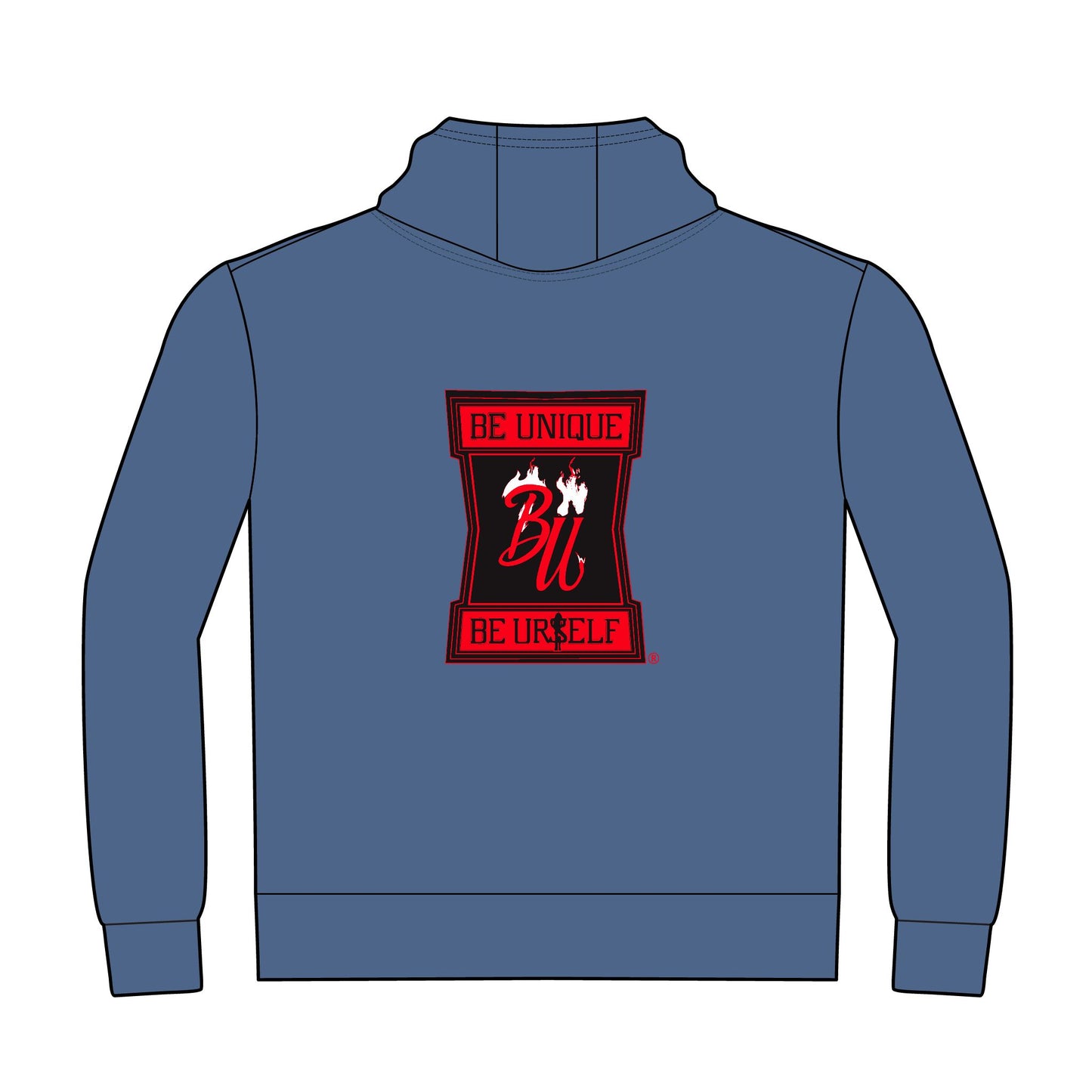 Hoodie — Graphic Red Lips with Money & “Be Unique Be Urself” Back Print