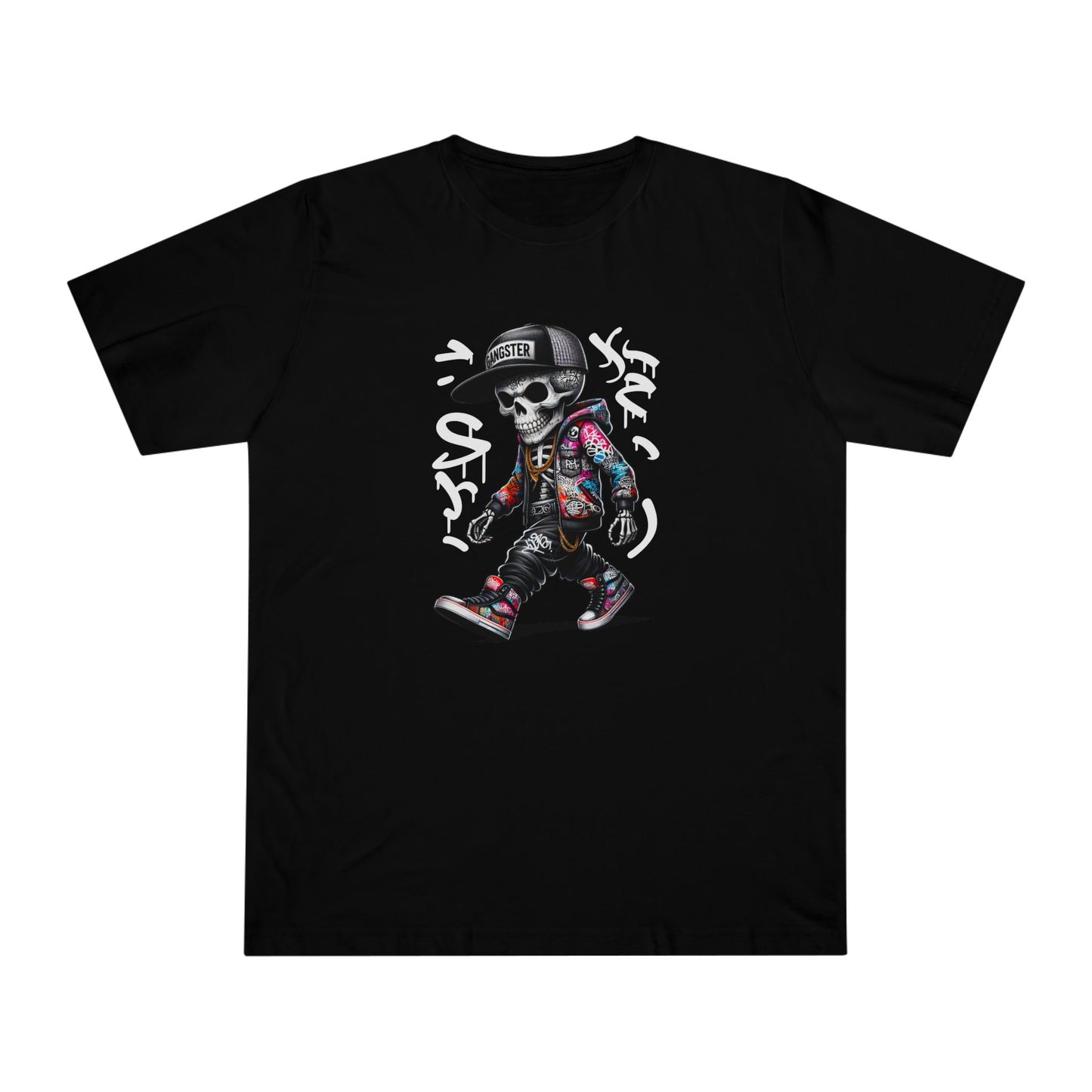 Skater Skull Tee — 'Be Unique Be Urself' Graphic T-Shirt