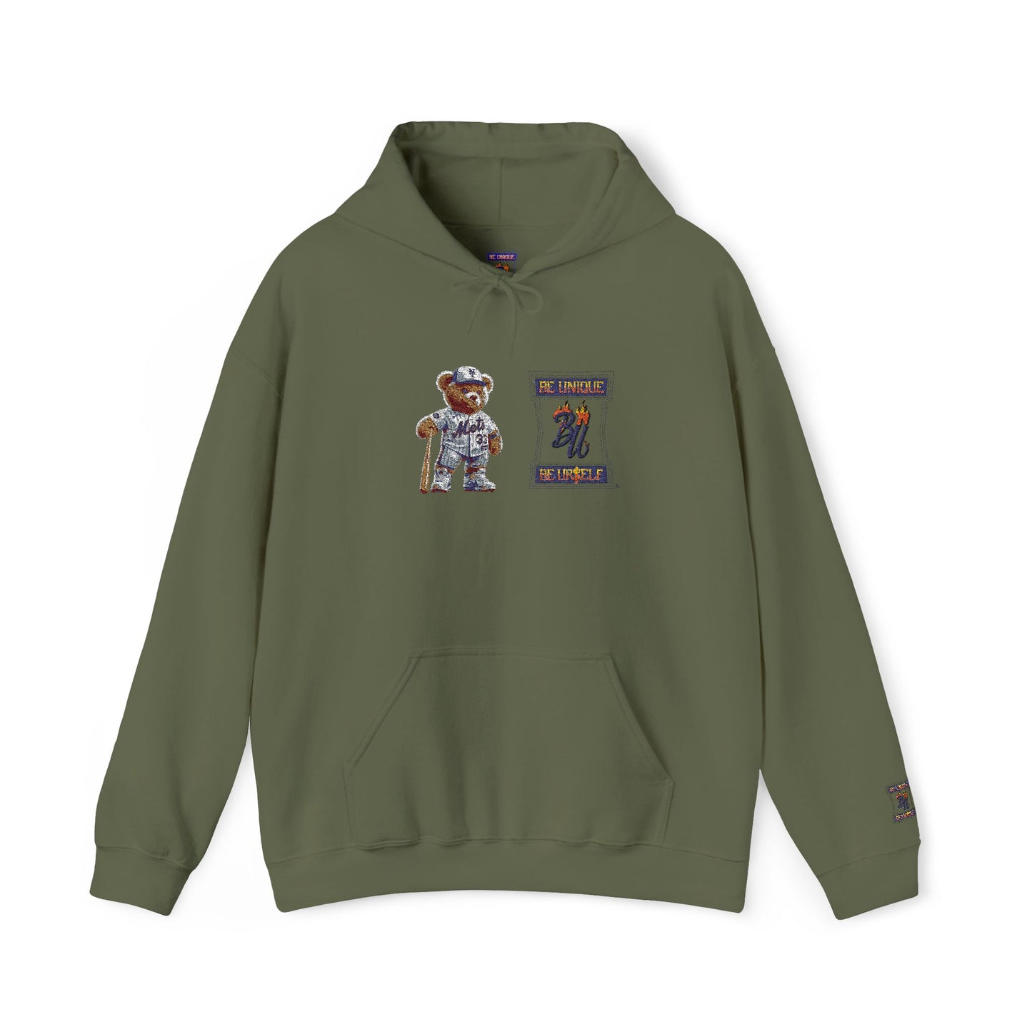 Space Bear Graphic Hoodie — Retro Astronaut Teddy Patch Sweatshirt