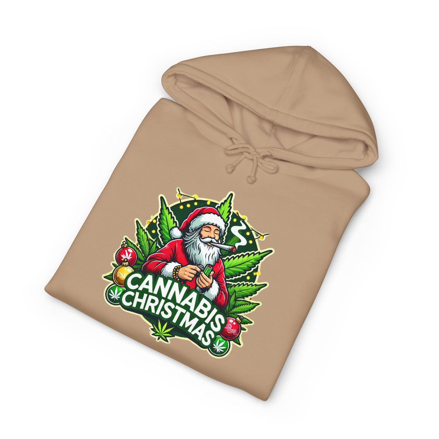 Cannabis Christmas Hoodie, Fun Holiday Apparel, Unisex Sweatshirt, Unique Gift for Cannabis Lovers, Festive Streetwear