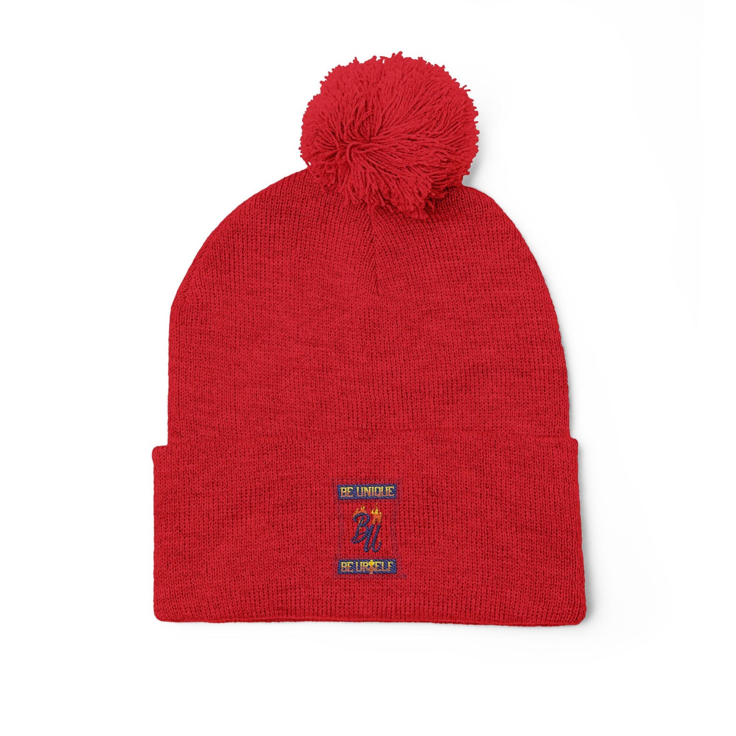 Cozy Pom-Pom Knit Cap with Unique Embroidery, Winter Hat, Beanie for Men & Women, Gift for Him/Her, Perfect for Outdoor Activities