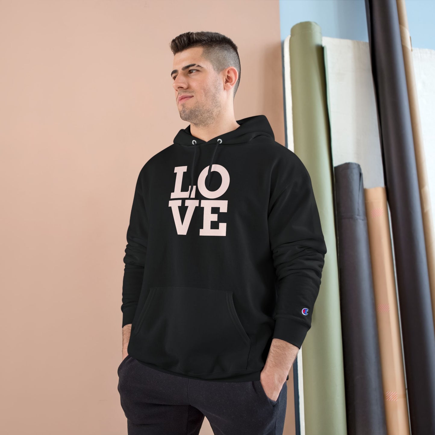 Champion Hoodie with Love & Be Unique Designs | Trendy Unisex Apparel | Perfect for Everyday Wear, Casual Outings, Gift Ideas