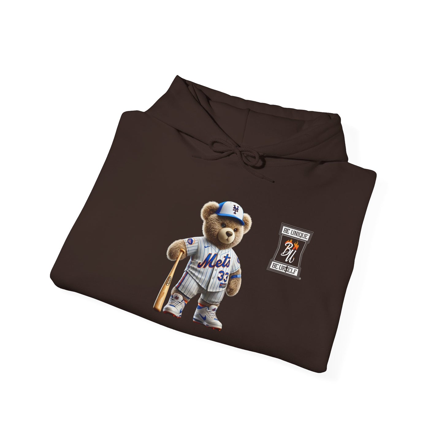 Baseball Teddy Hoodie — Cute Mets Bear Sweatshirt, Fan Gift