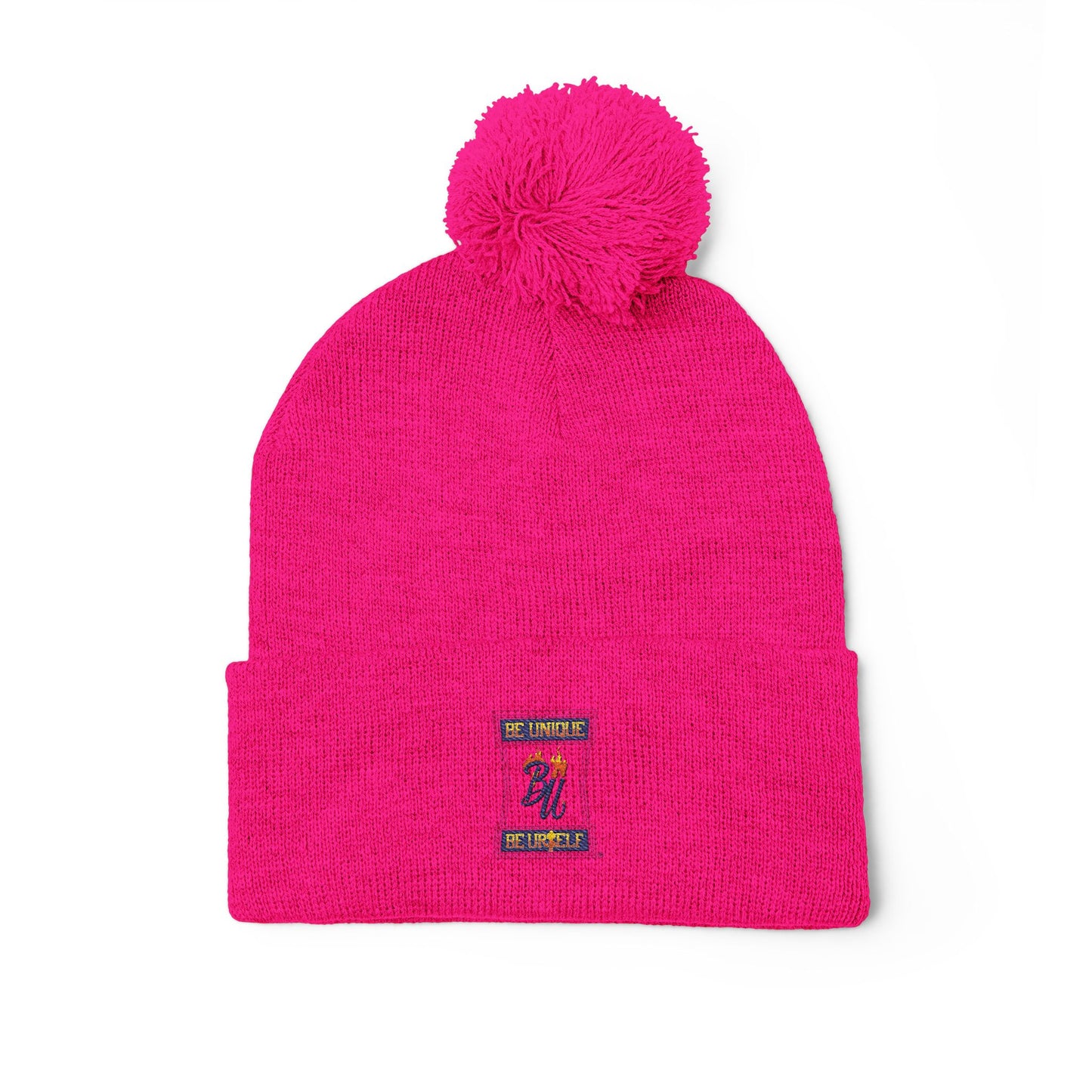 Cozy Pom-Pom Knit Cap with Unique Embroidery, Winter Hat, Beanie for Men & Women, Gift for Him/Her, Perfect for Outdoor Activities