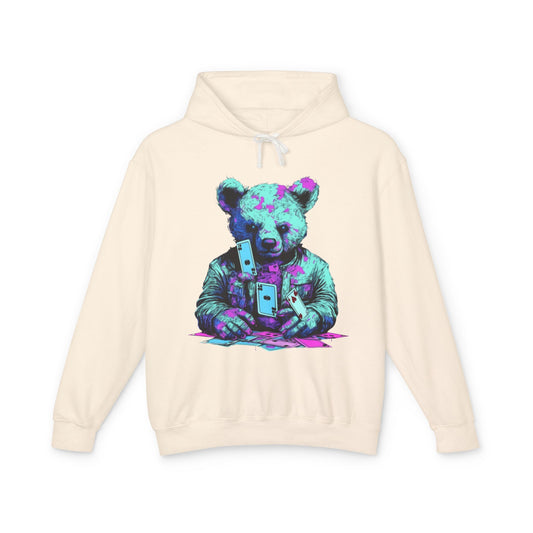 Colorful Bear Graphic Hoodie for Trendy Casual Wear