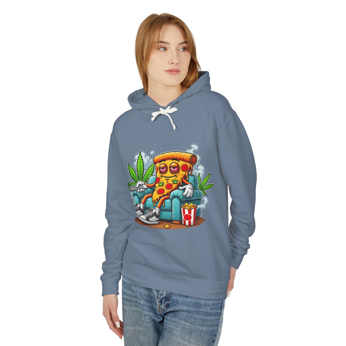 Chill Pizza Vibes Hoodie, Unisex Hooded Sweatshirt, Relaxed Pizza Lover Gift, Stoner Apparel, Weekend Comfort Wear